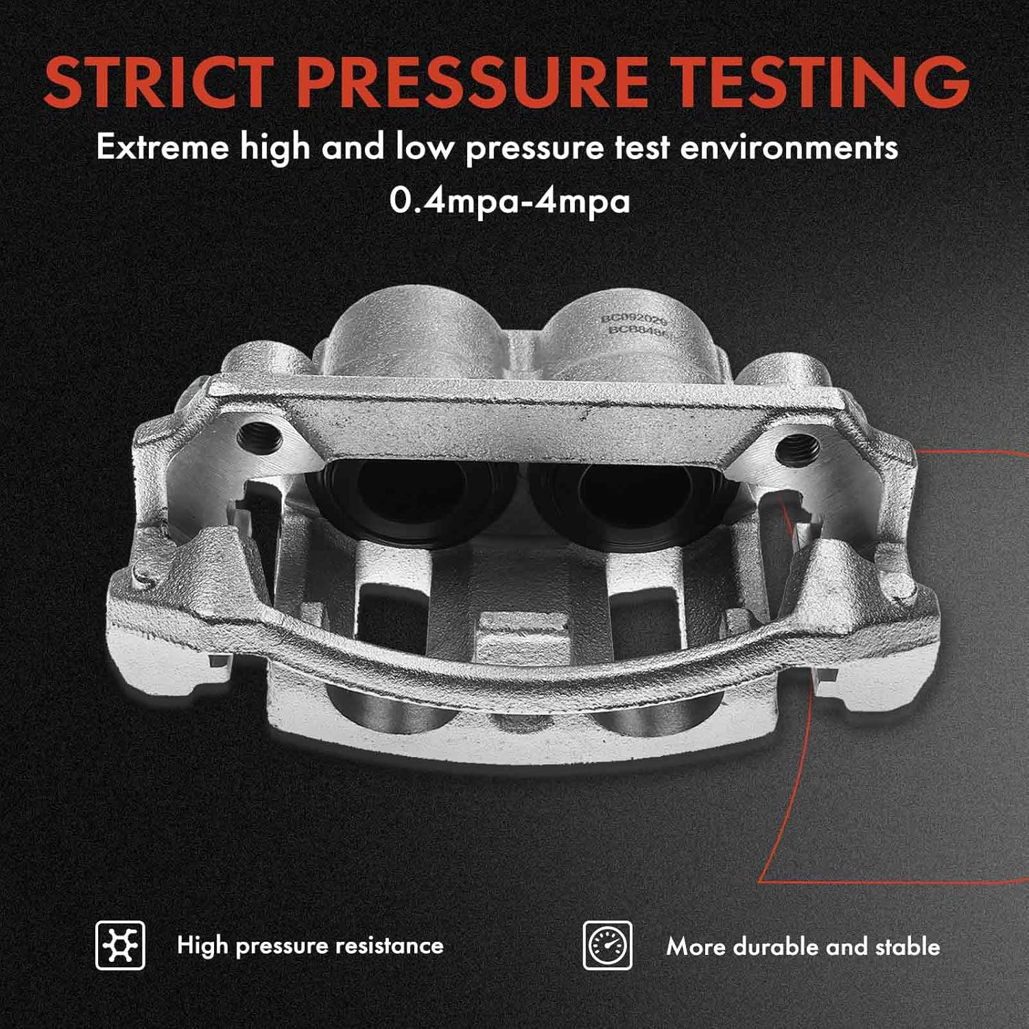 A-Premium Front & Rear Disc Brake Calipers with Ceramic Pads Compatible with Dodge Dakota 2003-2004 3.7L 3.9L 4.7L 5.9L 12-PC Set