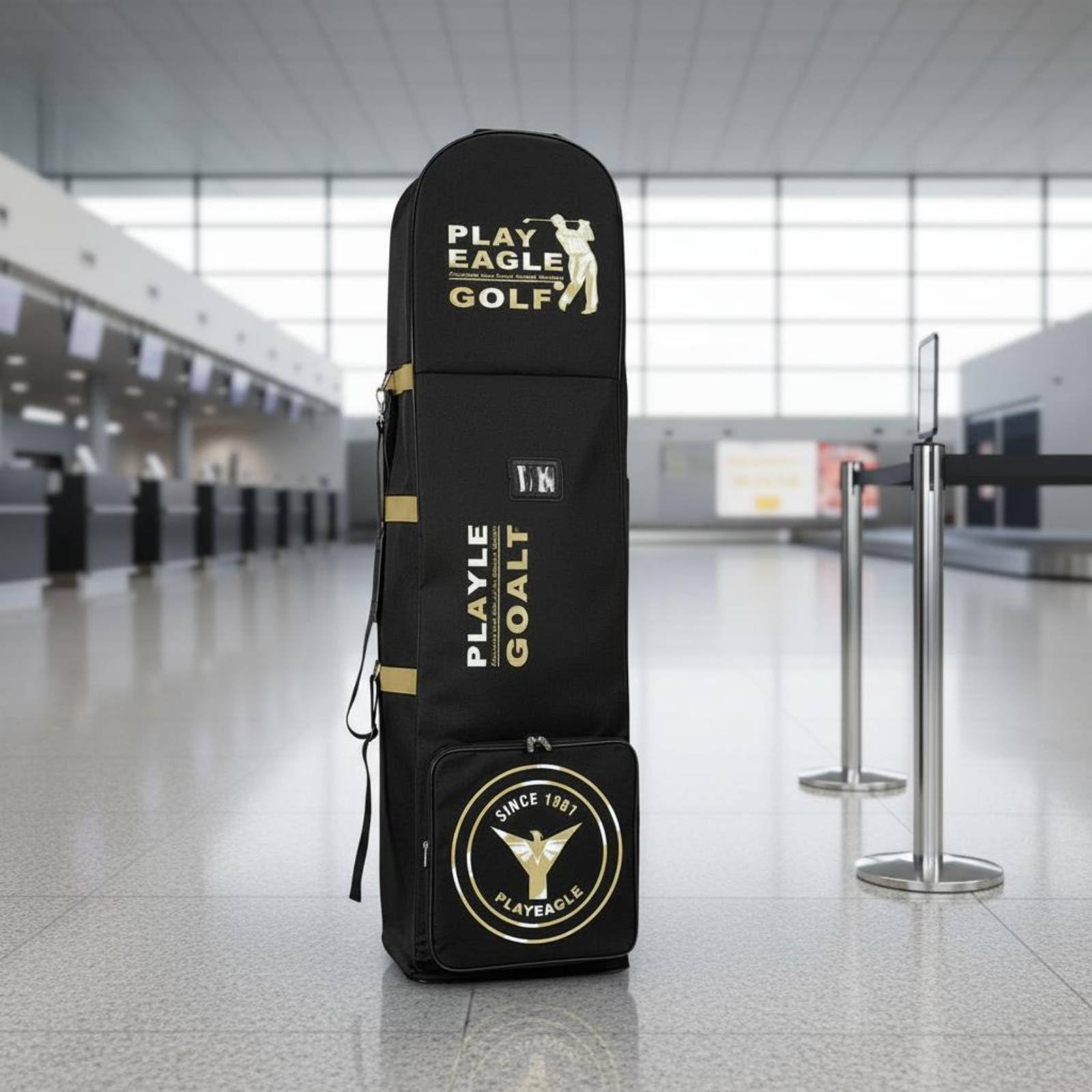 TISHITA Funda de Viaje para Golf Bolsa Trolley Estuche Maleta Porta Palos con Ruedas Plegable Refuerzos Inferiores en Oxford Fácil de Adecuada para Aeropuertos Hoteles Desplazamientos