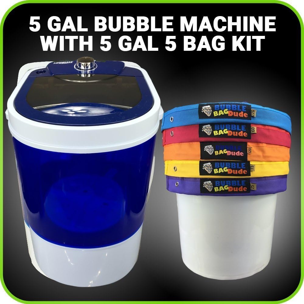 BUBBLEBAGDUDE Bubble Bag Machine 5 Gallon Bag Ice Mixing Kit - 5 Gallon Portable Mini Washing - Extracting System for Herbal Essence - With 220 Micron Zipper Bag, Pressing Screen and Storage Bag
