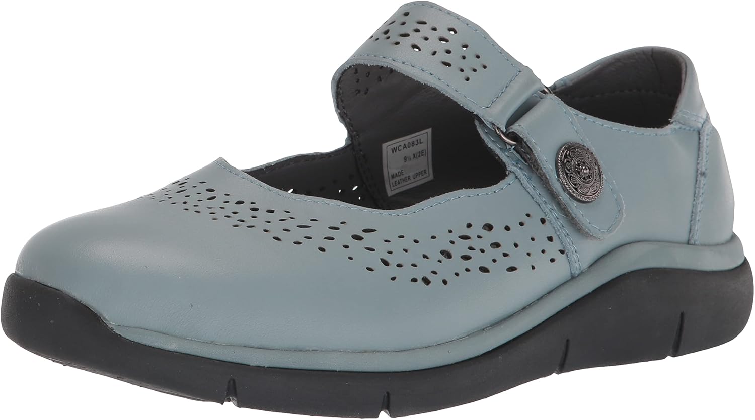 Propét Mens Selena Mary Jane Flat, Denim, 7 Wide US