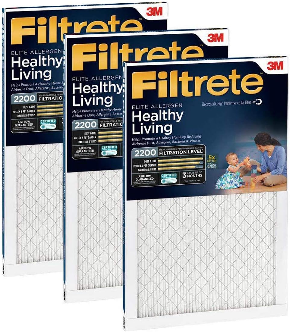 FiltreteMPR 2200 16 x 25 x 1 Elite Allergen Reduction HVAC Air Filter, 3-Pack
