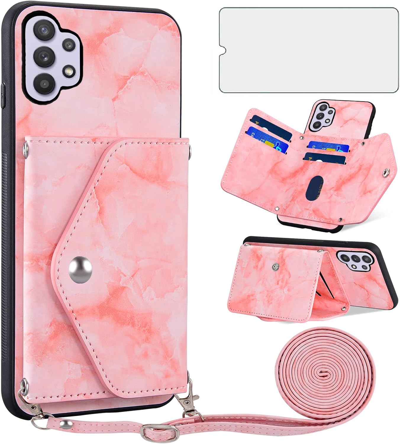 Trousse De Maquillage Polyvalente NEWCHAIN - Noir - Avec Lanière, Similicuir, Idéale Aussi Pour Cartes