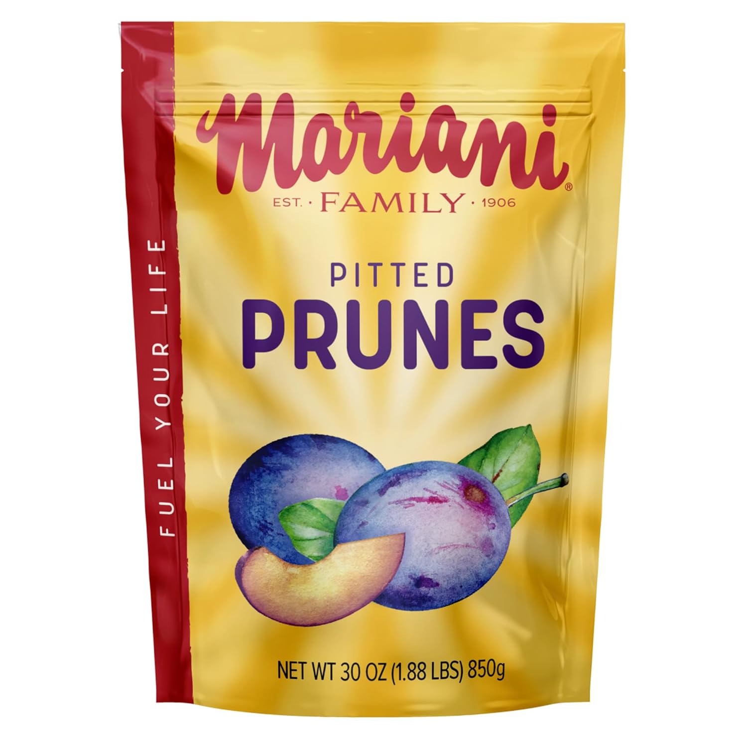 Mariani Pitted Dried Prunes, No Sugar Added, 30 Ounces (Pack of 1) - Resealable Bag