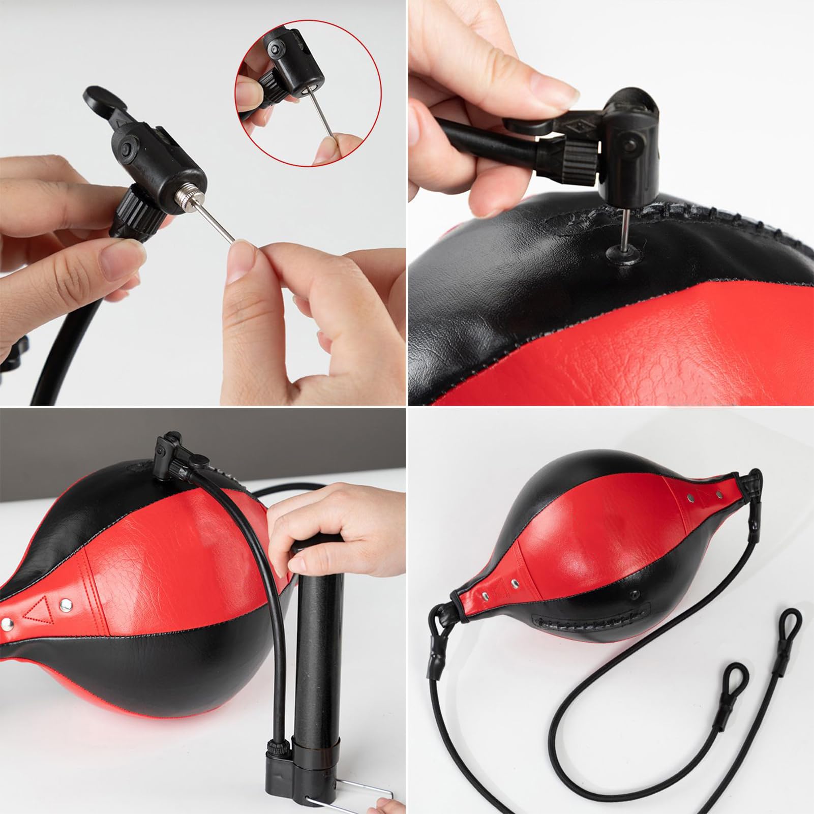 Double End Ball, palla da boxe elastica, doppia palla flessibile in pelle PU, per allenamento di coordinazione, allenamento nucleare, allenamento a casa, giardino