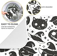 Vista 3 de Halloween Scary Face Dish Drying Mat Washnable Absorbent Dish Drying Pad For Kitchen Counter Mat Under Dish Drainer Tapete Para Cocina 16'' x 18