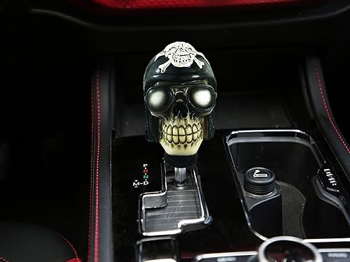 Miniatura 2 de Abfer Pomo manual para palanca de cambios de coche, estilo pirata, se adapta a la mayoría de vehículos de transporte (lentes negros)