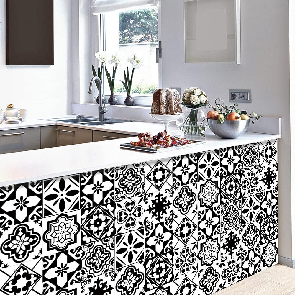 Adesivi Per Piastrelle Cucina Piastrelle Adesive VEELIKE Effetto Marmo Giallo - 24 Pezzi 30x30cm, Per Cucina E Bagno Piastrelle Adesive 30x30cm 24 Pezzi Veelike - 2