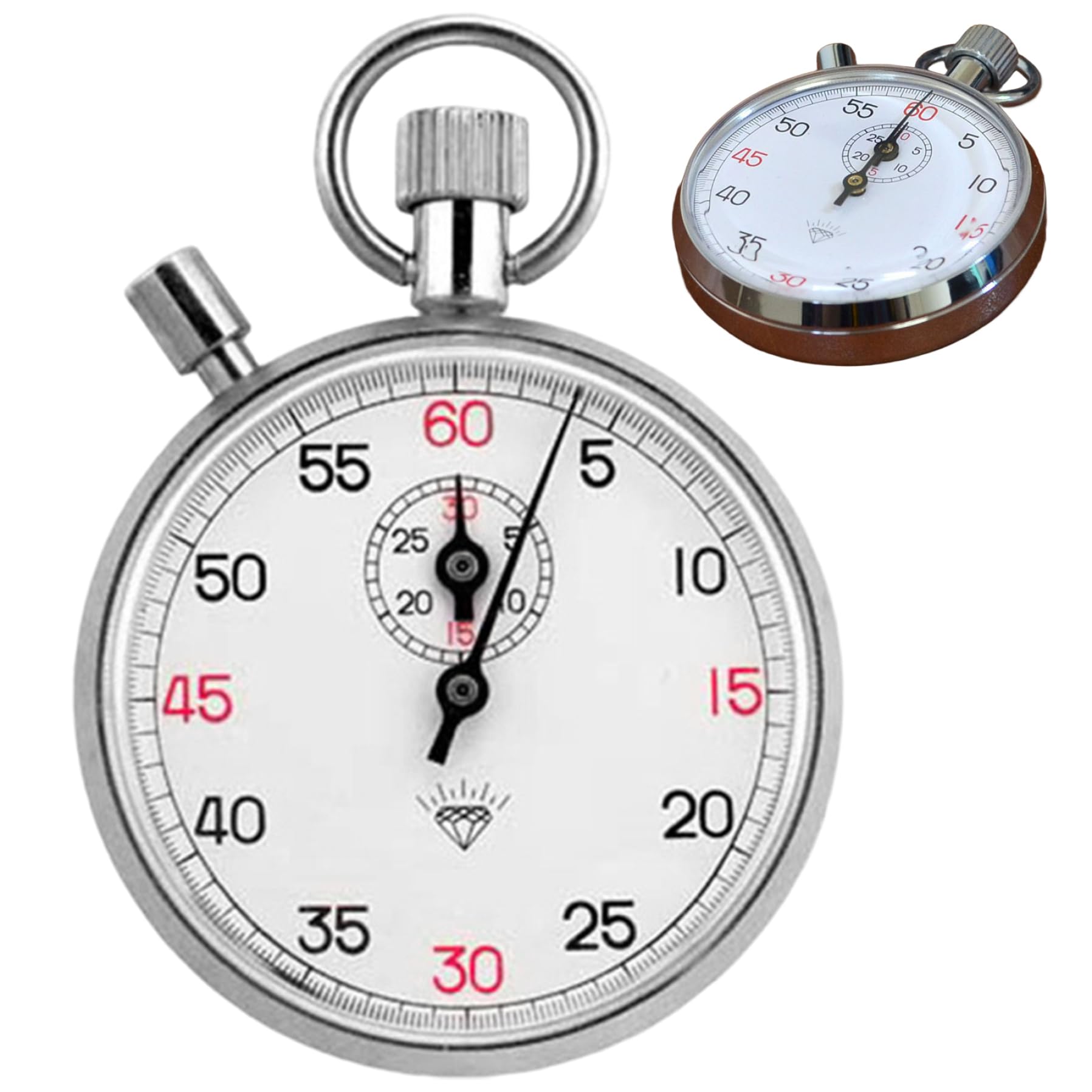 Stop Watch Stopwatch analógico mecánico de Acero Inoxidable con un Temporizador portátil para Correr, Entrenamiento y experimentos