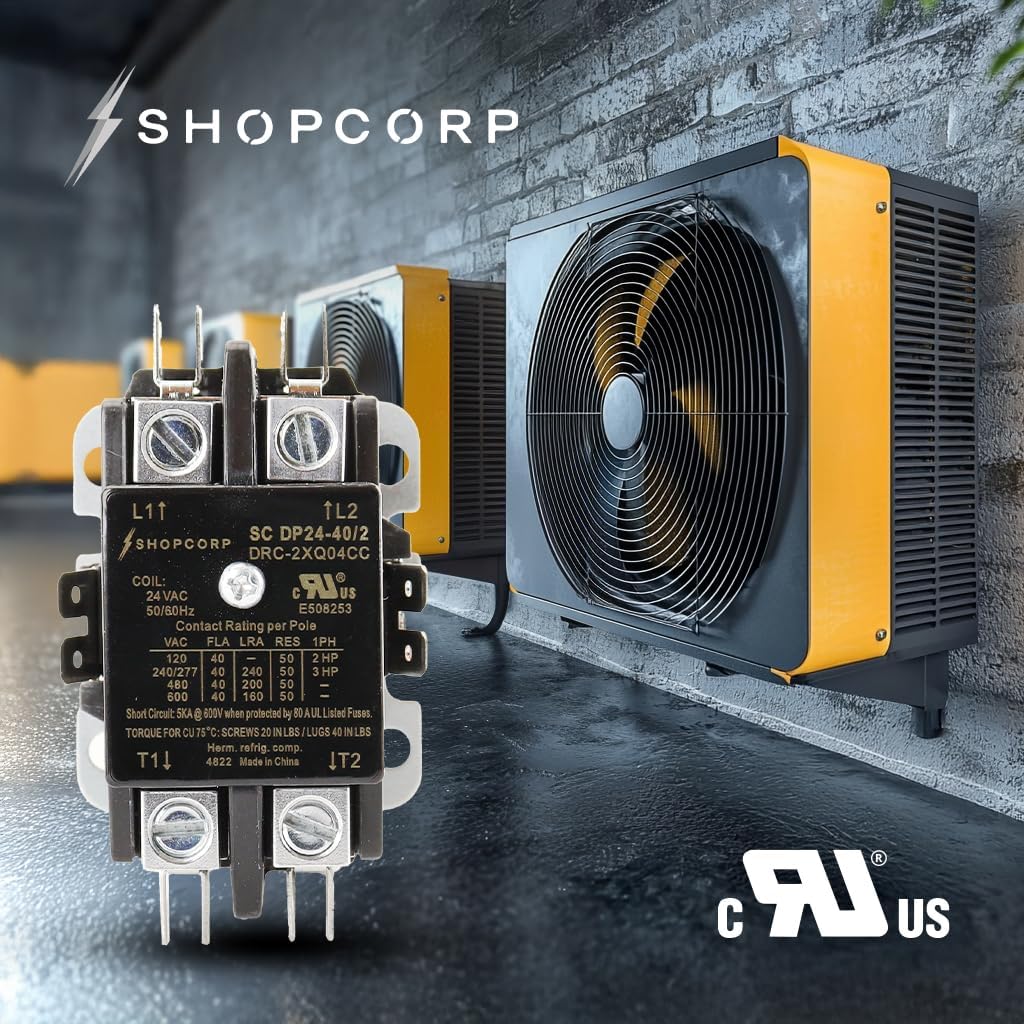 2 Pole 40 Amp AC Contactor 24VAC Coil Definite Purpose Magnetic Contactor for Motor Load, HVAC, Refrigeration and Heat Pump. UL Listed | 2 Pack