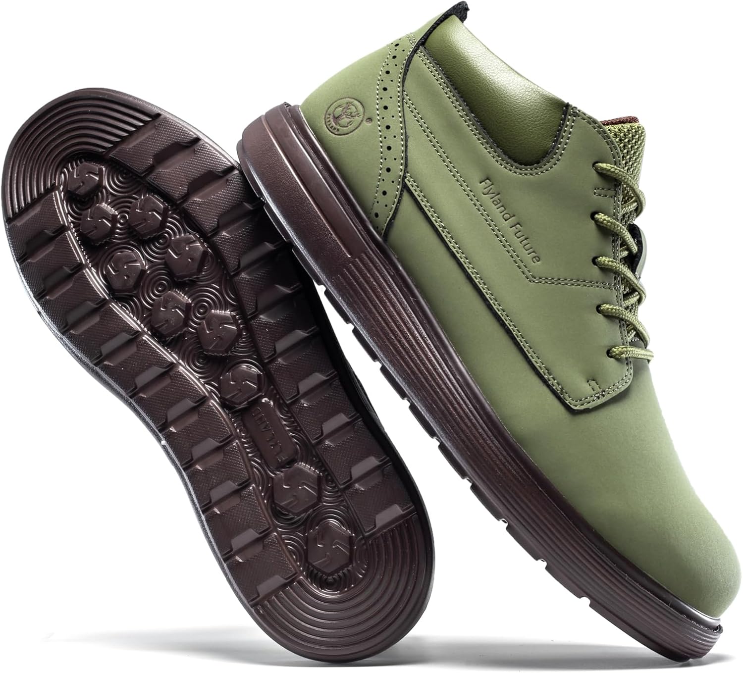 Men's Chukka Boots Casual Fashion Sneakers Lace Up Leather Ankle Boots Slip On Lightweight Walking Driving Shoes - Image 6