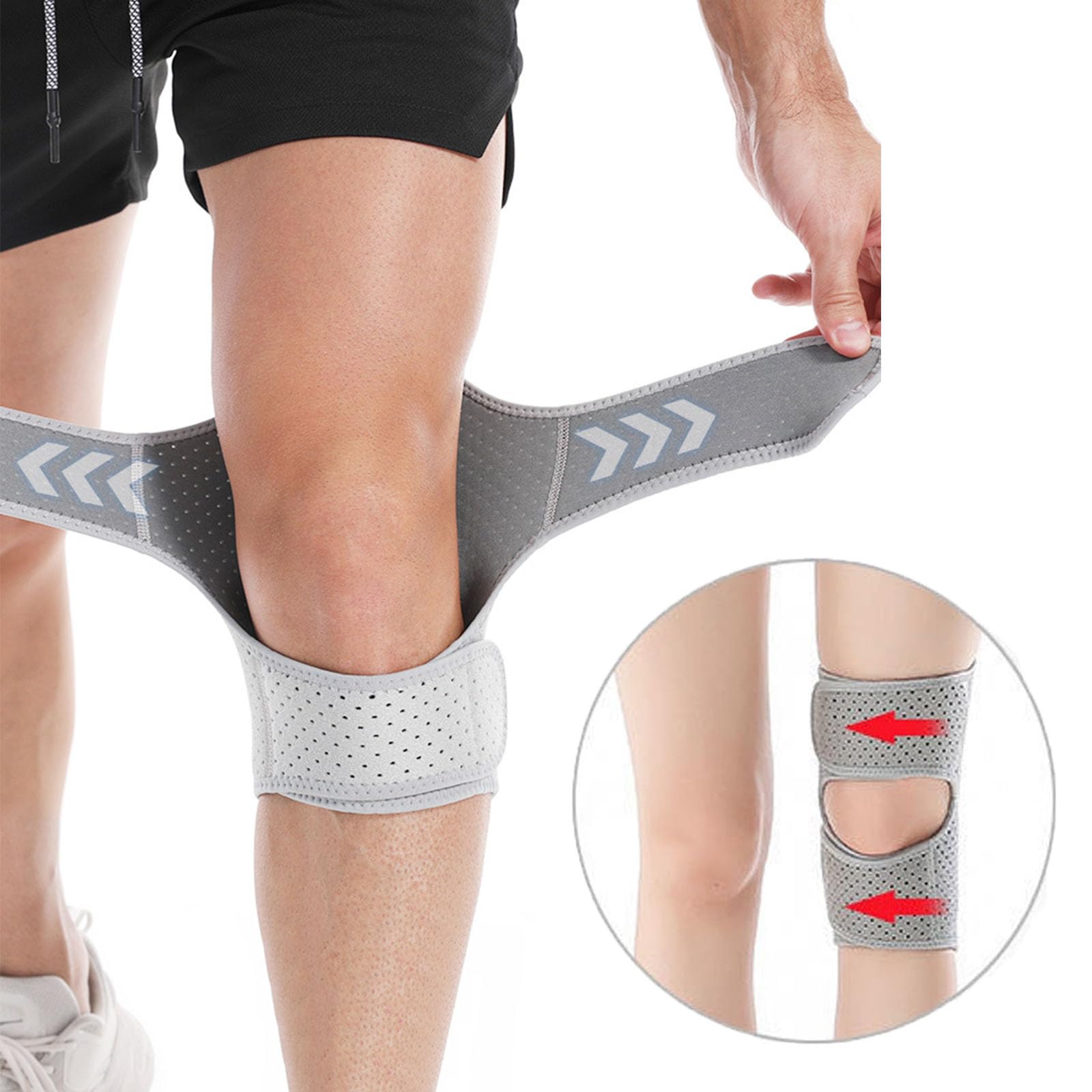 Dispositivo de asistencia de rodilla, refuerzo de protección de rodilla, inmovilizador de rodilla, soporte de articulación de refuerzo de rodilla estabilizador de resorte (2Pcs,Gray)