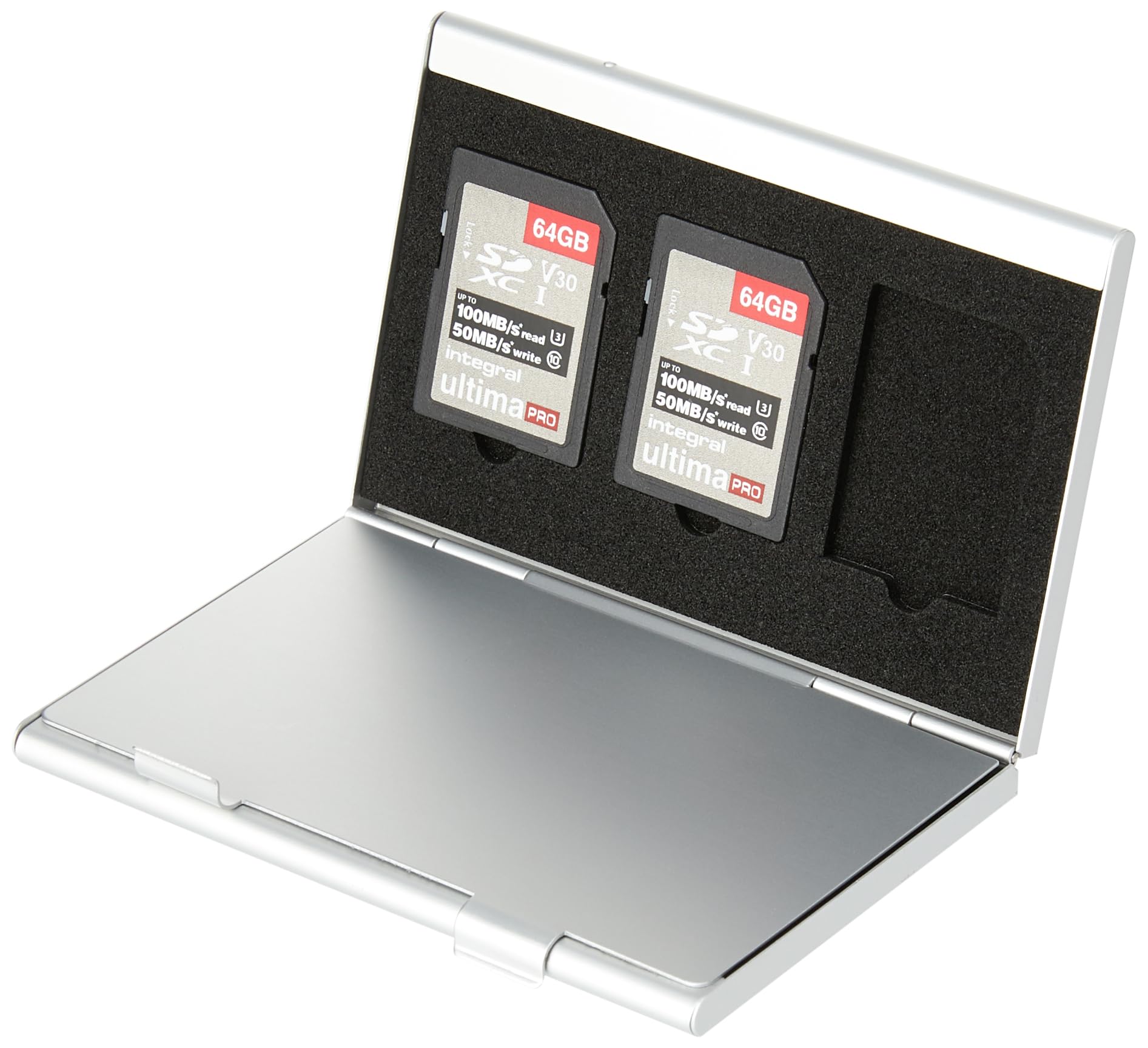 Integral Confezione da 2 schede Micro SD da 64 GB con custodia protettiva in metallo a 12 slot - Video 4K Ultra-HD Premium ad alta velocità fino a 100 MB/s in lettura