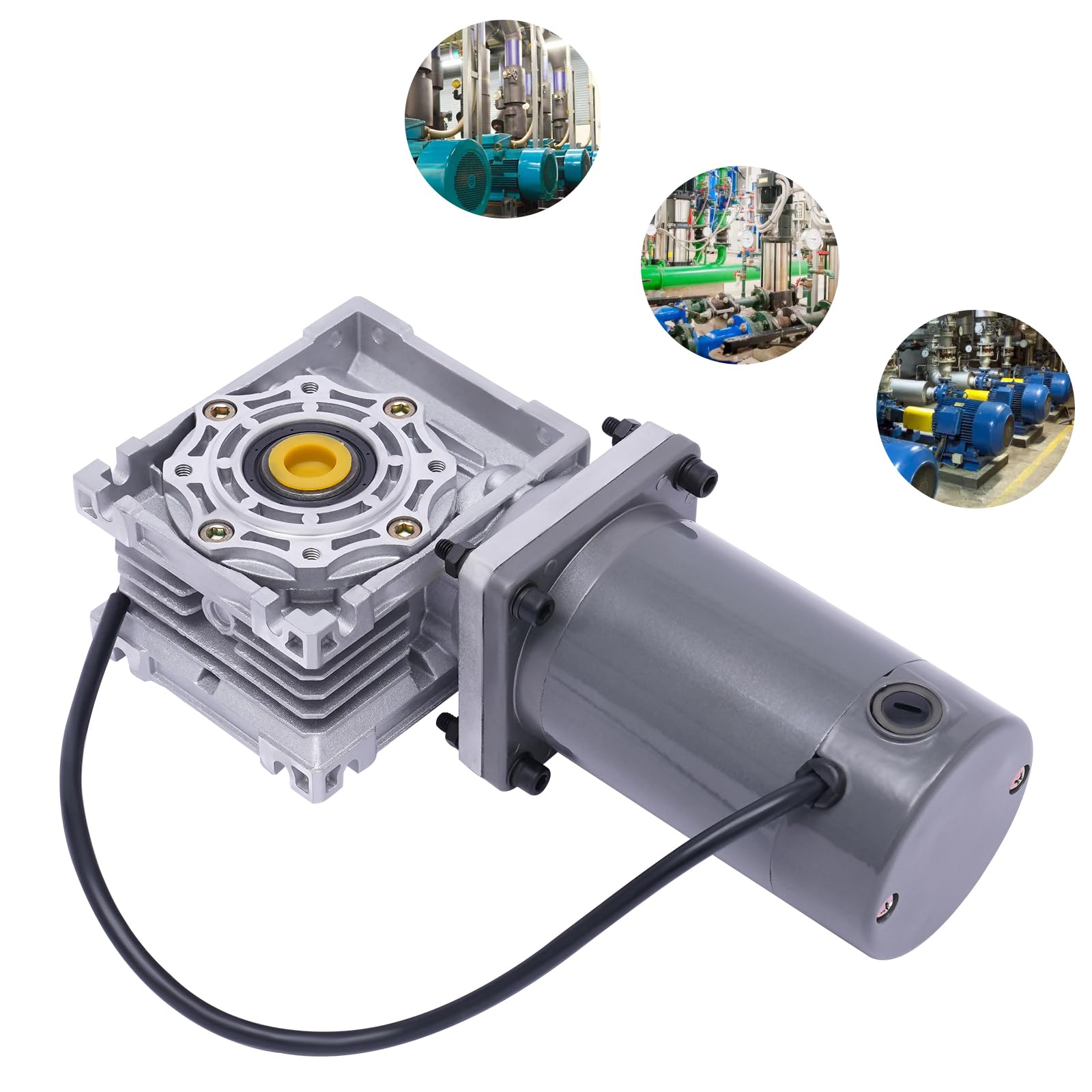 Schneckengetriebe Untersetzungsgetriebe Elektrischer Getriebemotor Hohes Drehmoment DC Gray 120W 12V