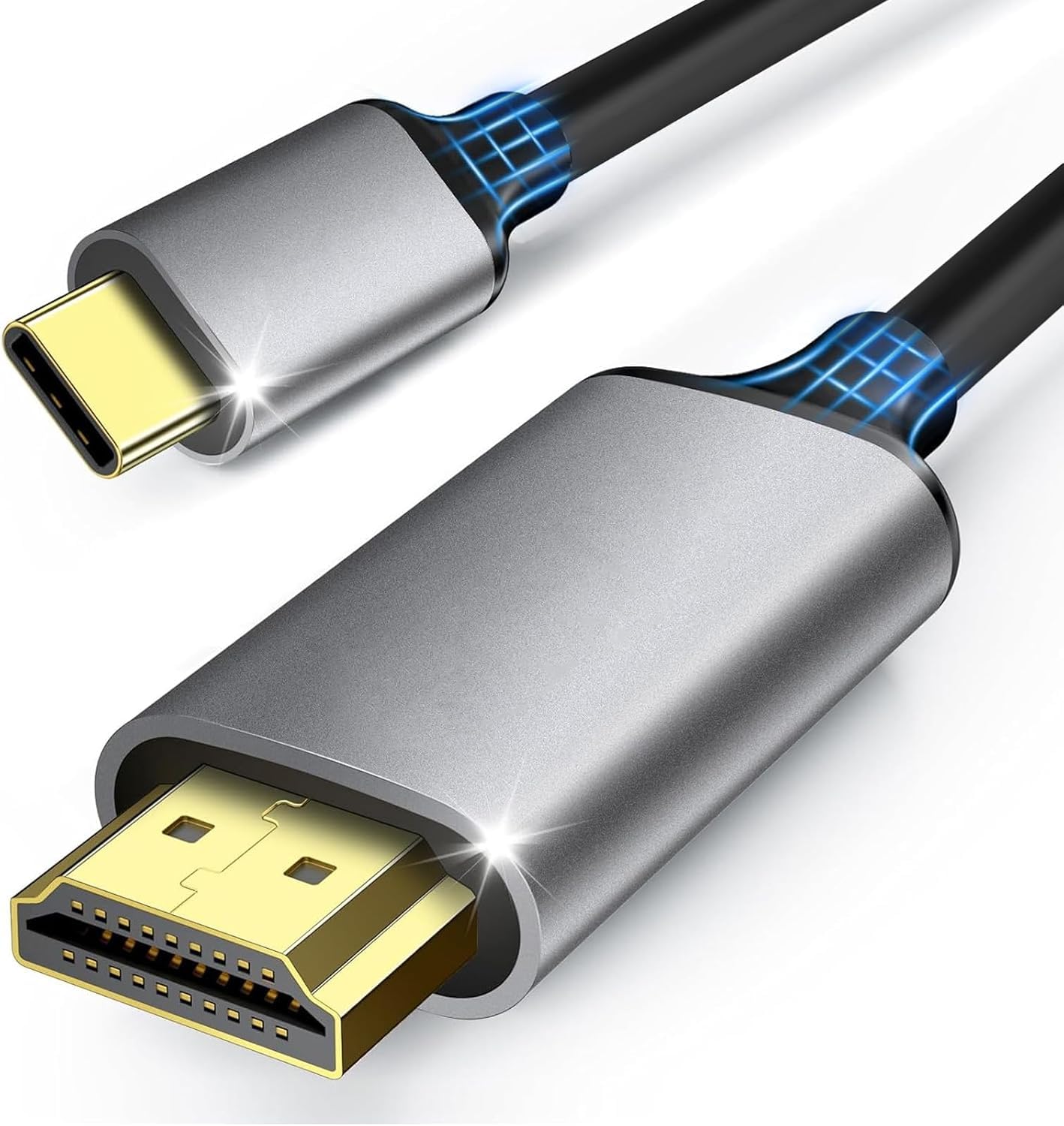 Cabo Adaptador USB-C para HDMI 4K 30Hz 1 Metro - Áudio e Vídeo Ultra HD, Thunderbolt 3,