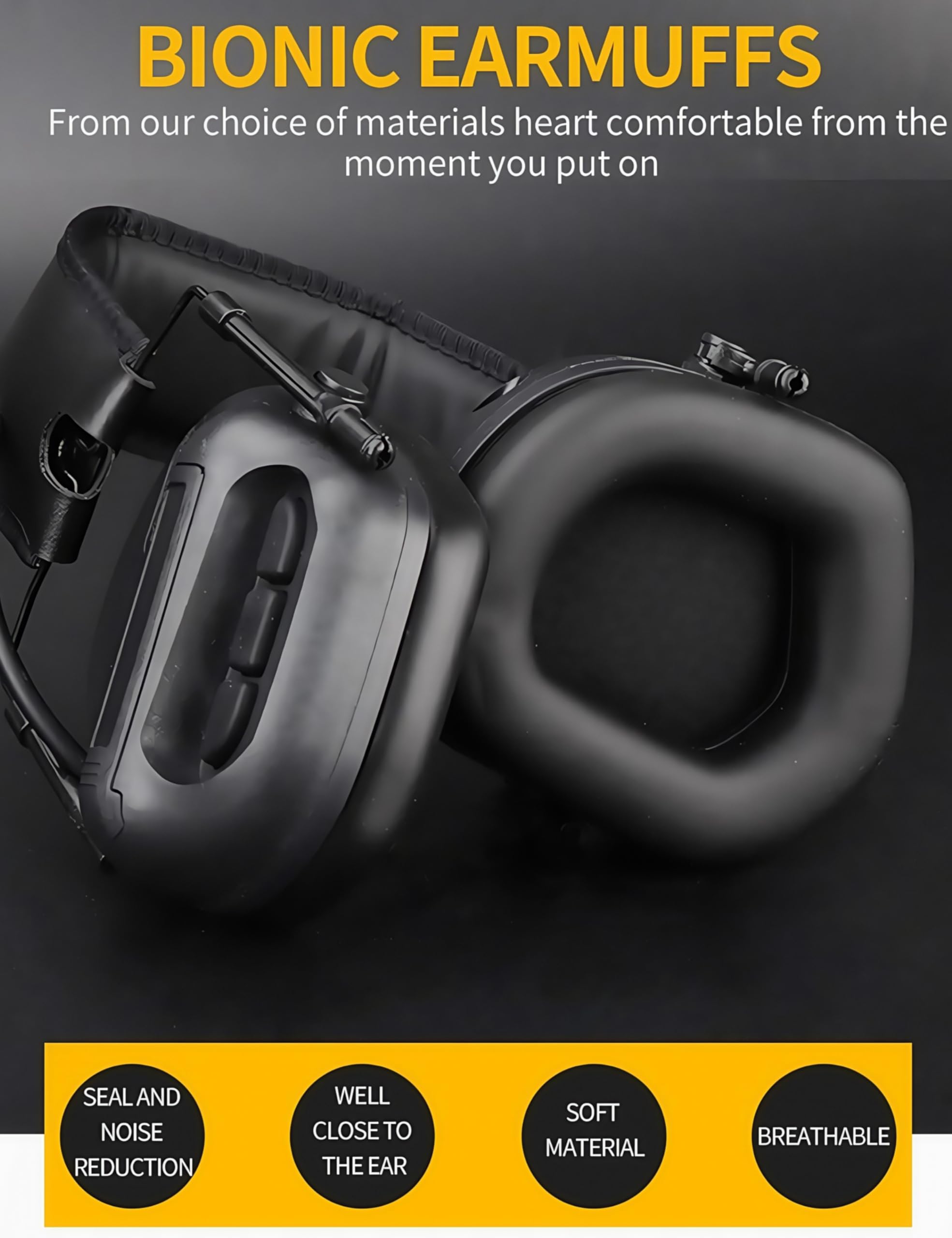 ACEXIER Cuffie tattiche con cancellazione del rumore di quinta generazione - Protezione acustica attiva per tiro, softair e addestramento - Fascia regolabile (52-64 cm)