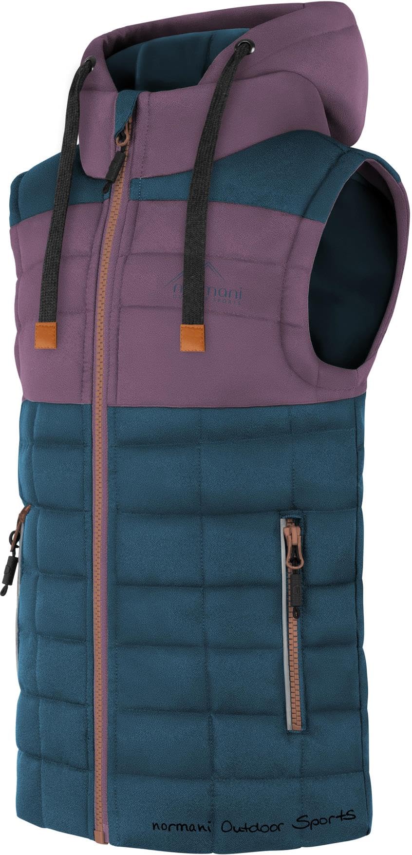 normani Kinder Winterweste Steppweste mit Kapuze Kapuzenweste Ärmellose Outdoor Weste mit Taschen