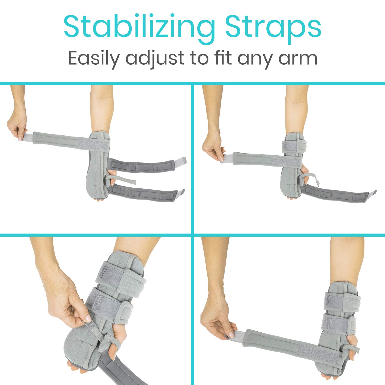 Vive Resting Hand Splint (Left) Night Immobilizer Wrist Finger Brace Thumb Stabilizer Wrap