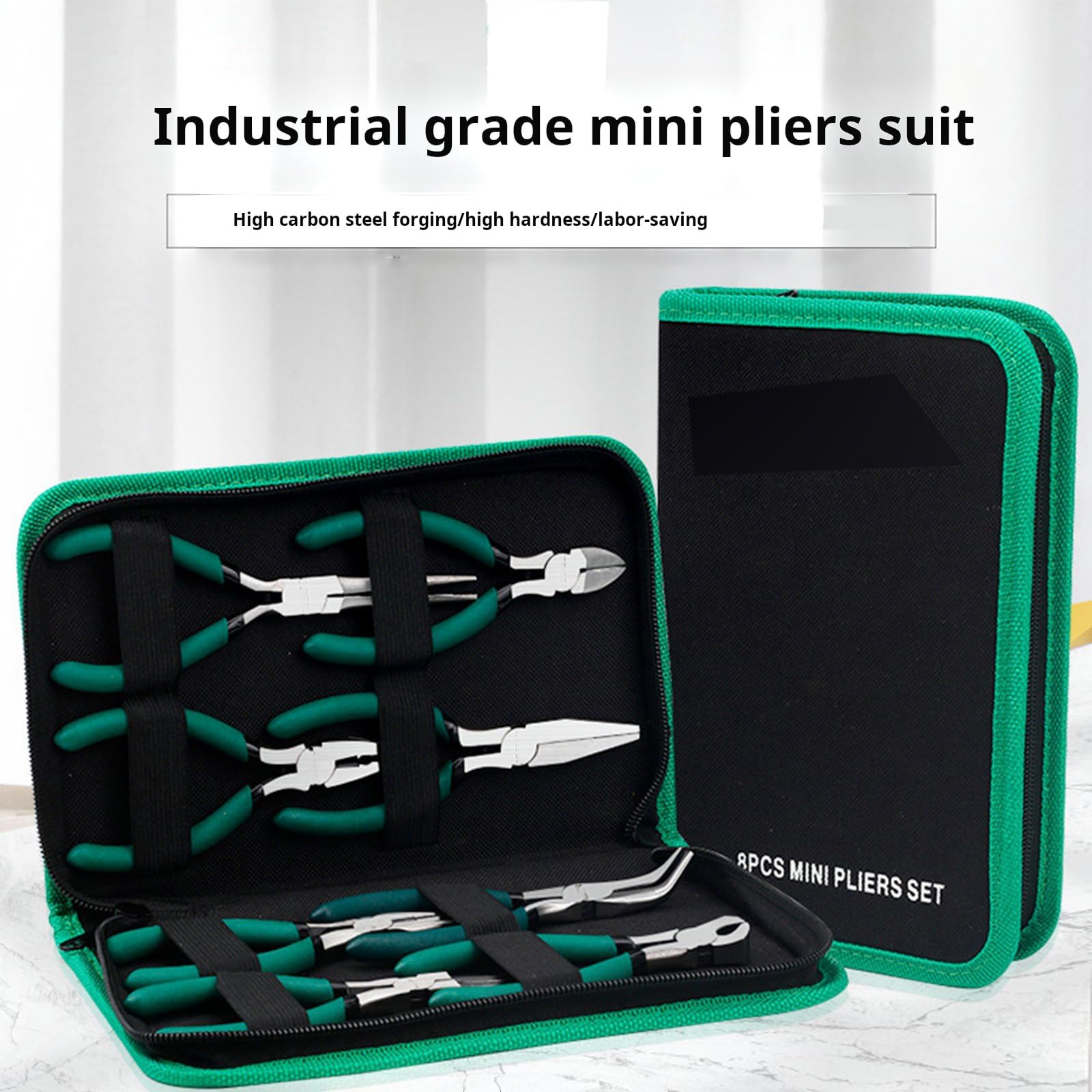 Set di 8 pinze ergonomiche piccole da 12,7 cm, in acciaio ad alto tenore di carbonio, perfette per modellismo e cablaggio, set di pinze in acciaio al carbonio