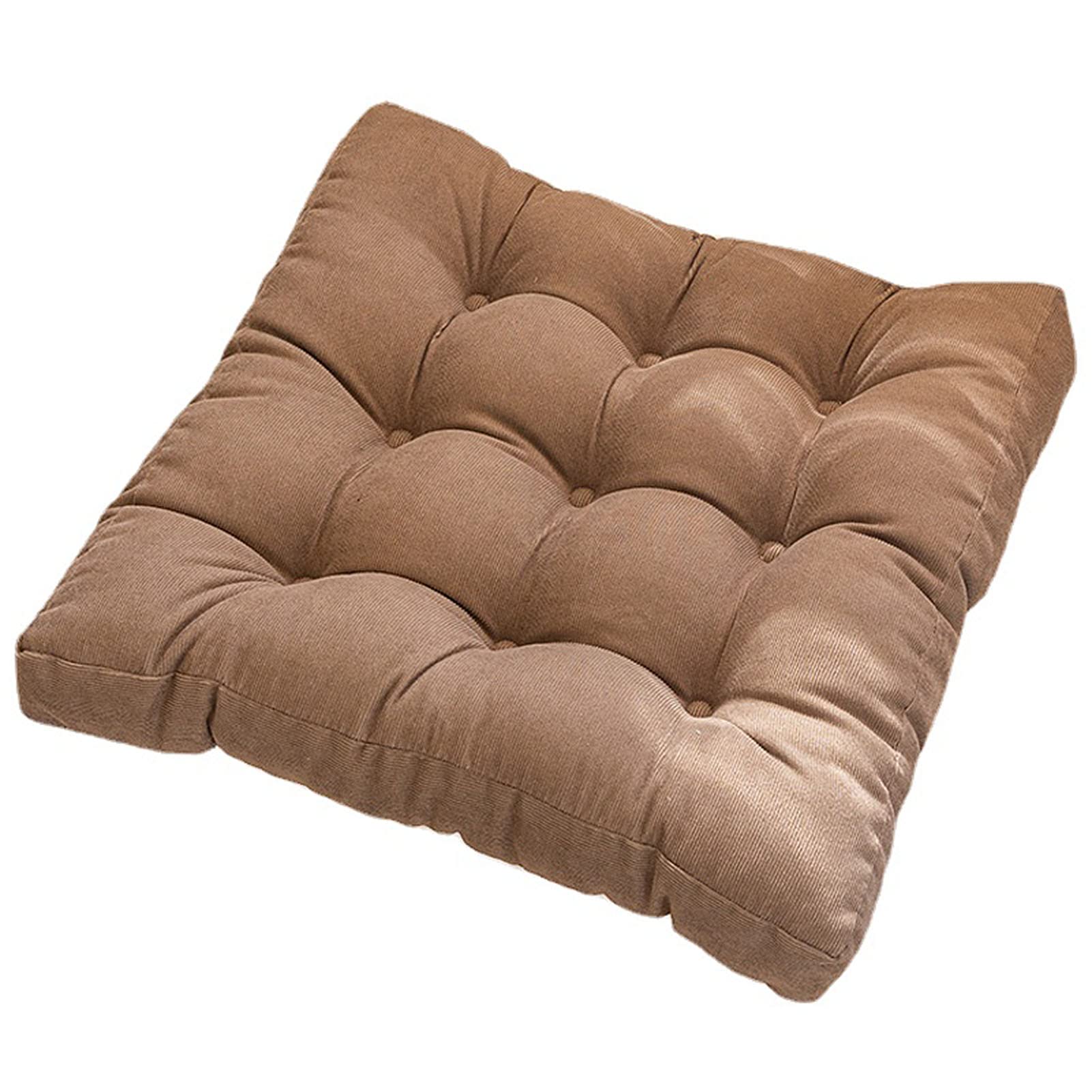 WJXBoos Chair Pads Dining Chair Cushion with Ties,Soft Thick Seat Pads Tatami Cushion Futons Pillow for Office,Home or Car Sitting (Brown,16"*16"*4")