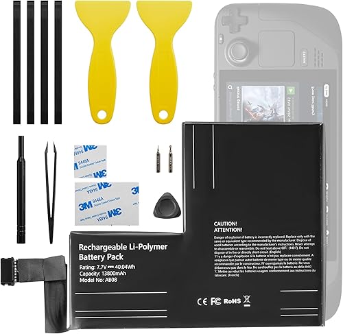 SiWiQU Paquete de baterías de repuesto compatible con consola de Steam Deck, batería interna de alta capacidad de 42 Wh para accesorios de cubierta