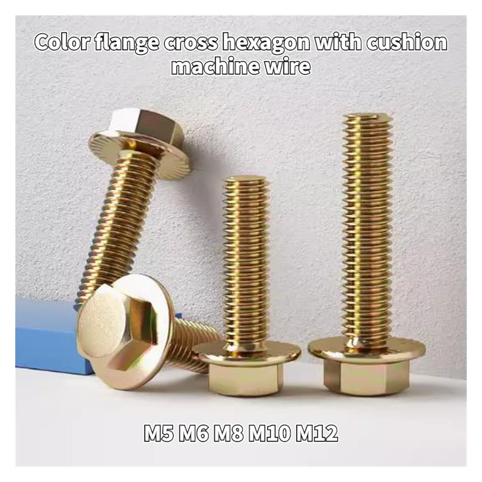 Color Zinc Hex Flange Screw Serrated Fastener | Hex drive, flange head, carbon steel, rust protection(45mm,M8 (20PCS))