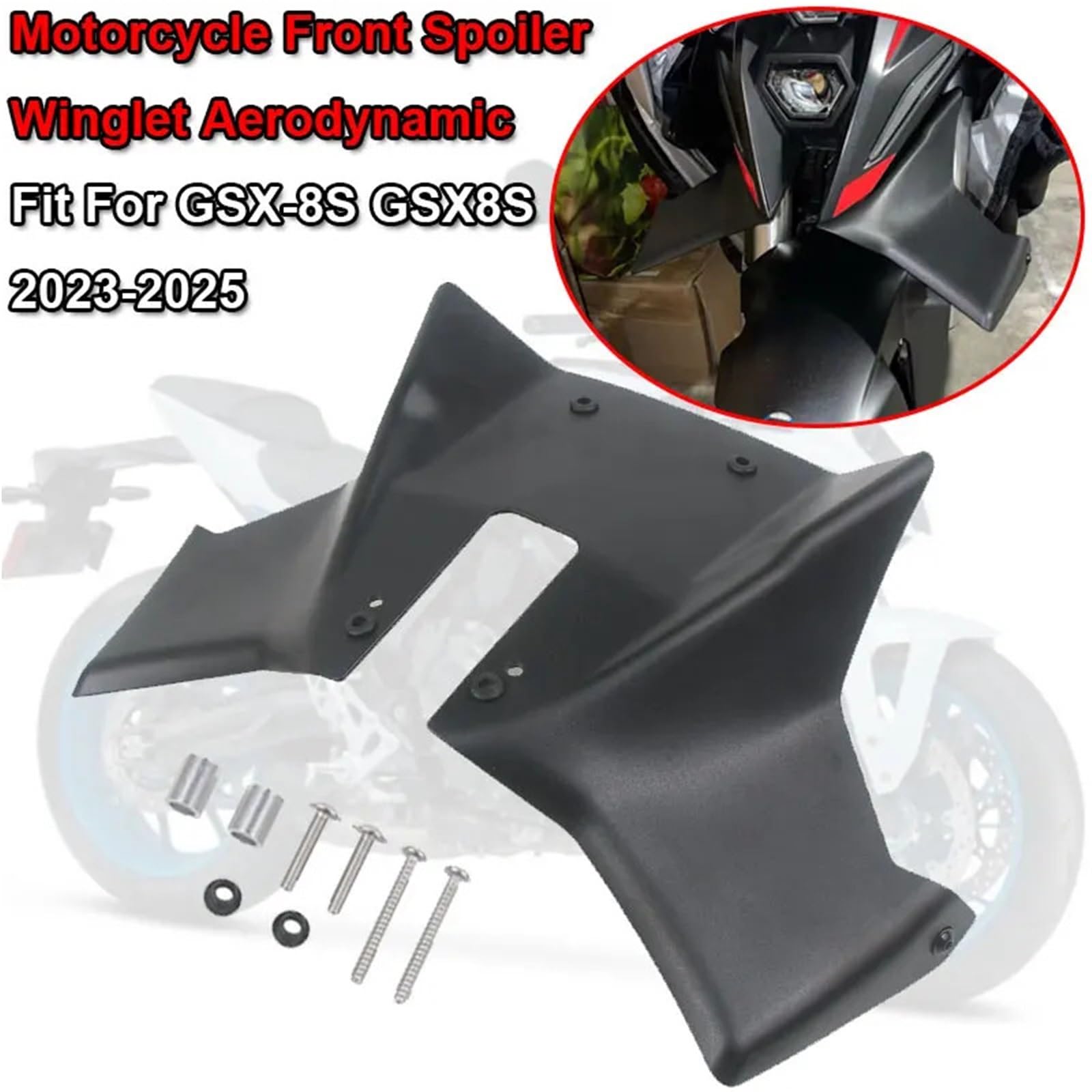 Front Bumper Splitter dachowy Pasuje do SUZUKI GSX-8S GSX8S GSX 8S 2023-2025 Deflektor skrzydła Motocykl Sportowy Downforce Naked Forntal Spoiler