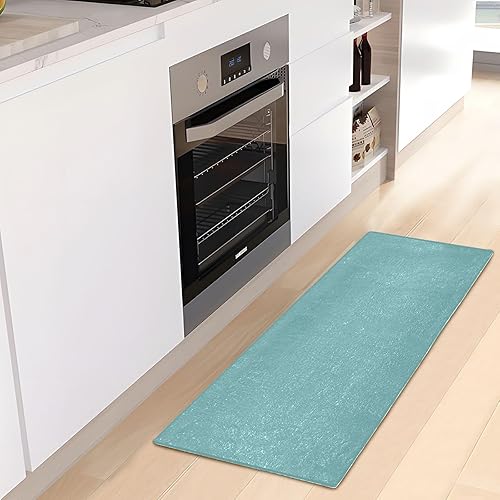 Miniatura 6 de Cadet - Alfombra de baño de felpa azul, con parte trasera de goma antideslizante, lavable, alfombra de baño absorbente, 39 x 20 pulgadas