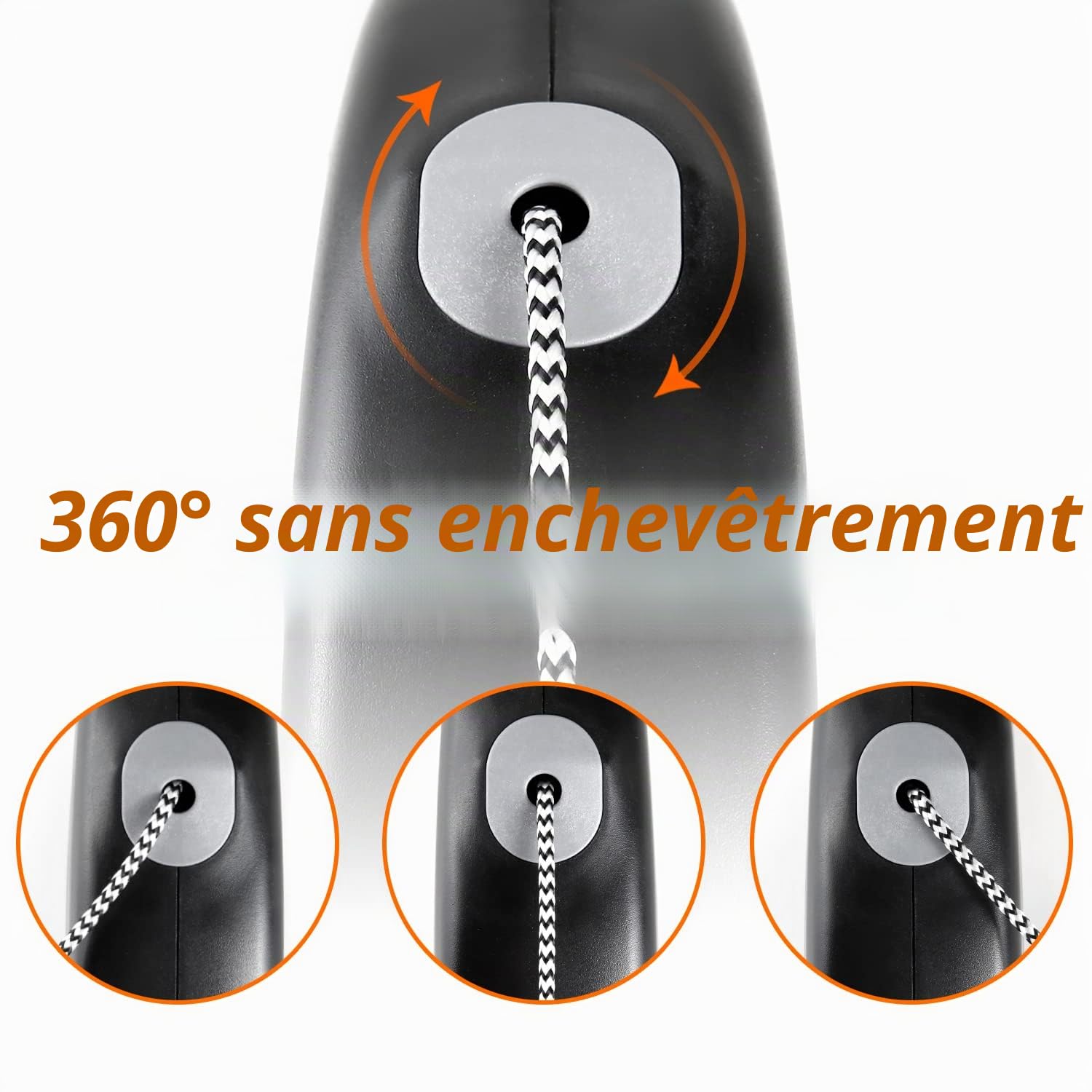 Laisse rétractable pour Chien, 9 m, pour Chiens de Taille Moyenne et Grande pesant Jusqu’à 20 kg, Robuste, ne s’emmêle Pas, Taille L