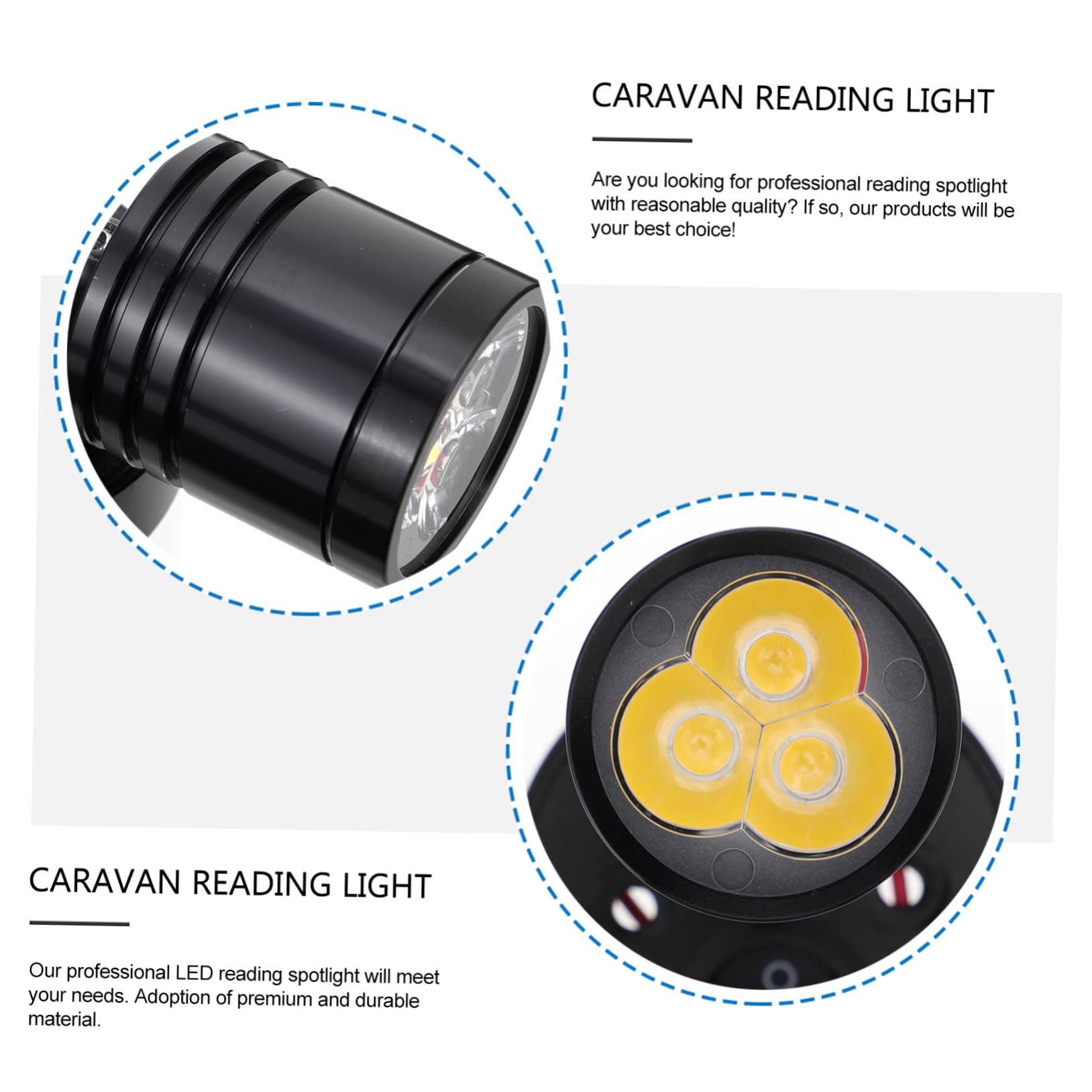 FOYTOKI 3W LED Reading Light Swivel Spotlight for Rv Yacht Boat Warm Easy Screw Installation Durable Design for Bedside Car Use