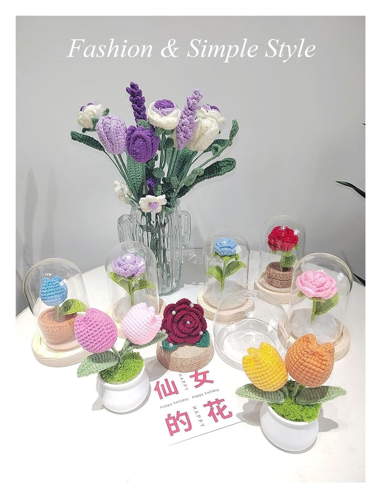 Cloche en Verre avec Base en Bois Massif for Plantes, Ornements et Figurines, Hauteur 15 cm (30/35 cm), 15 x 30 cm(15*H35cm)