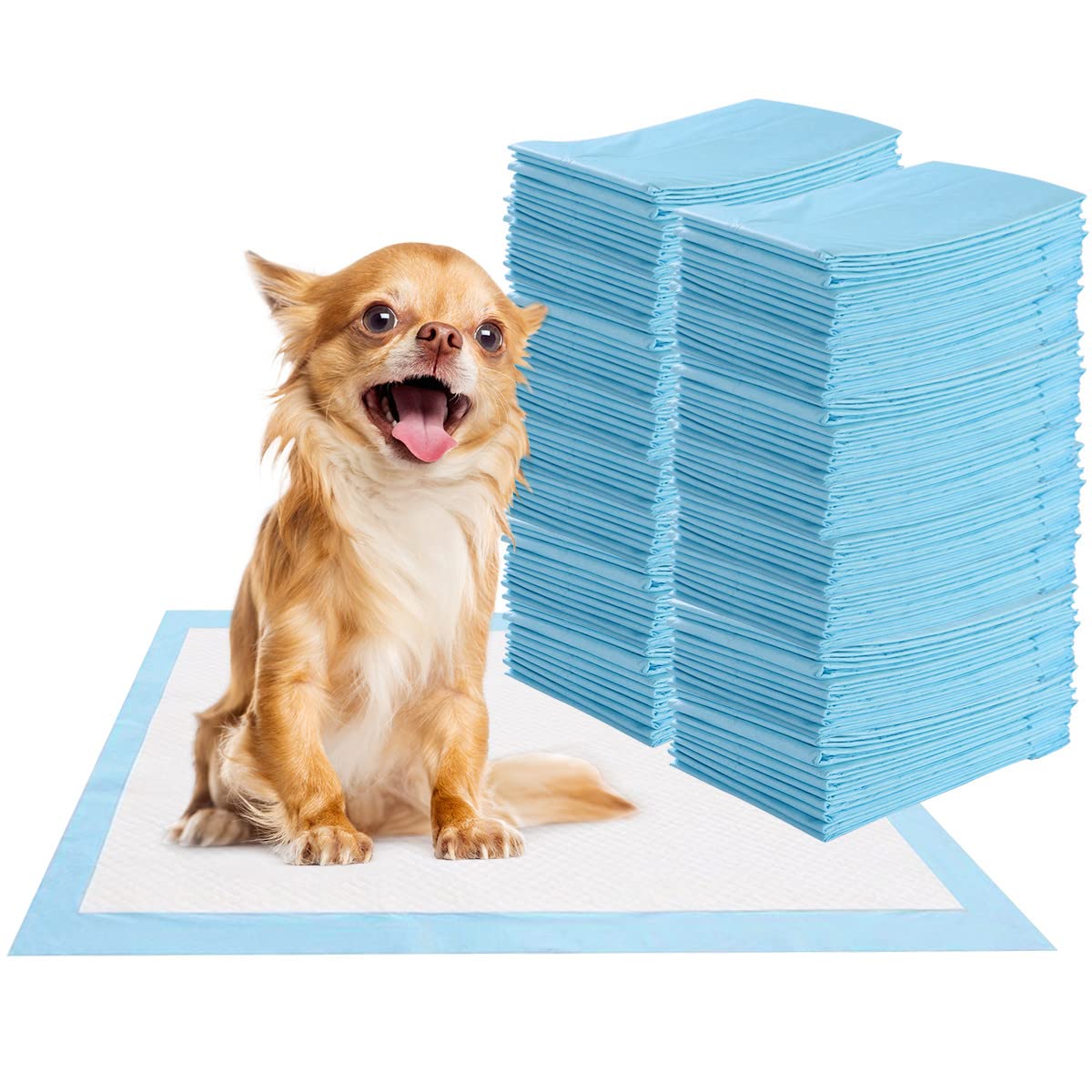 RELAX4LIFE Hygieneunterlagen Einwegpad, Welpenunterlagen aus Faservlies & Fließpapier, Saugstarke Trainingsunterlagen für Welpen & Hunde, für Hundetoiletten/Zwinger/Haustierbeutel (60x90cm, 150 Stück)