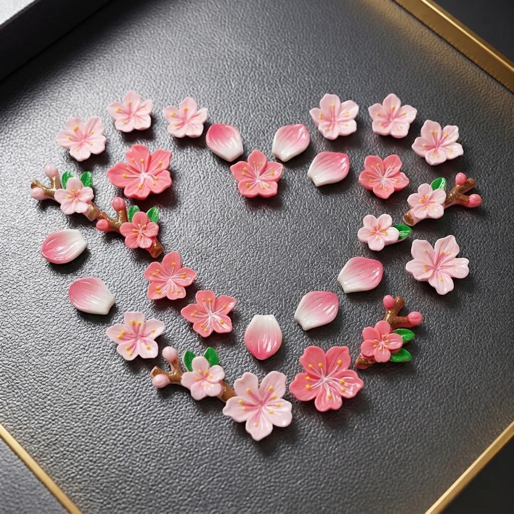 Pink Peach Blossom Fridge Magnets - Floral Decor -5