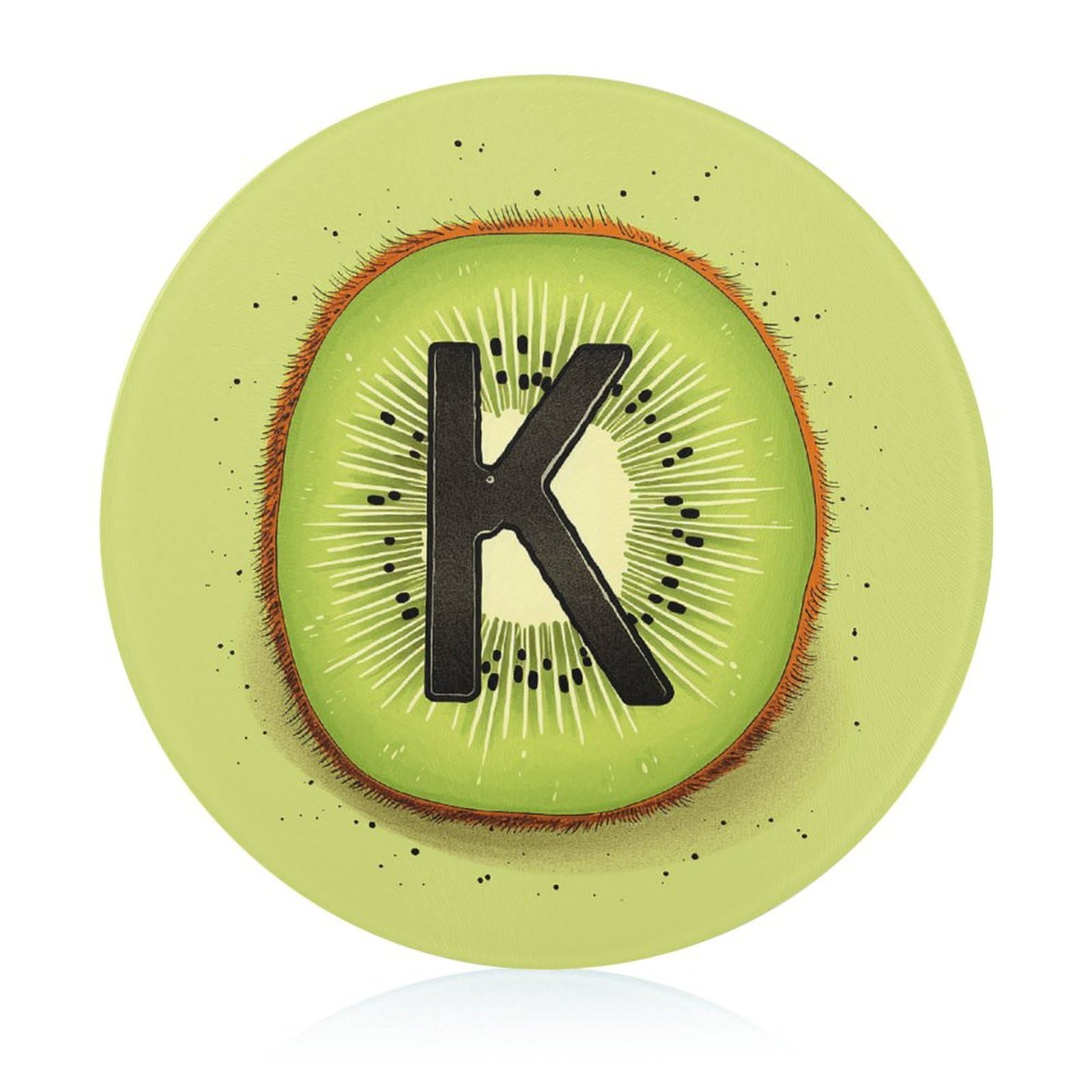Planche à découper en verre trempé Kiwi bloc boucher rond de cuisine