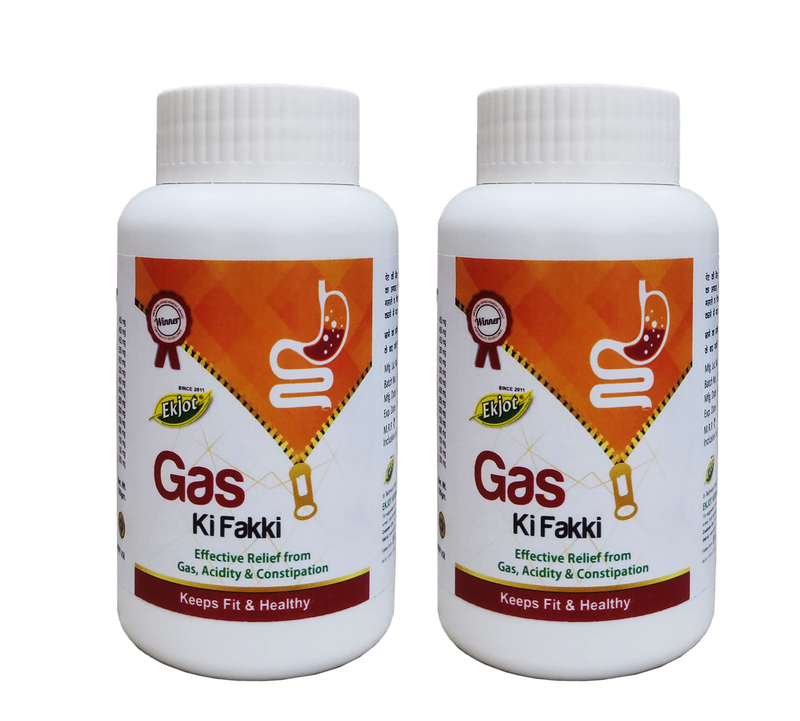 EKJOT HERBALS Gas Ki Fakki Churna | Improves Digestion | GMP Certified | 100% Natural -100gm (Pack of 2)
