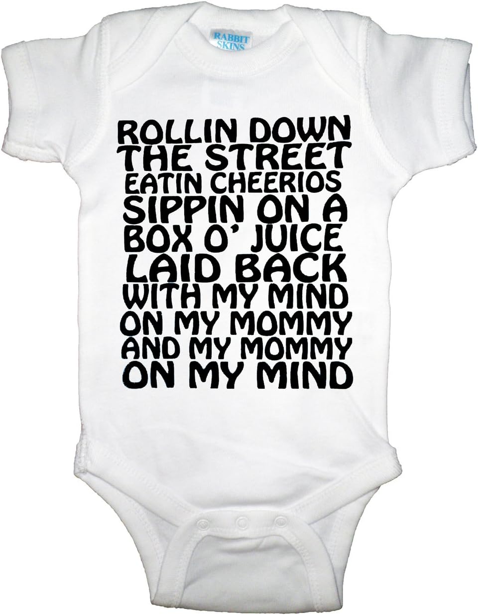 U.S. Custom Ink Rollin' Down The Street Black Graphic White Baby Bodysuit (6 Month)