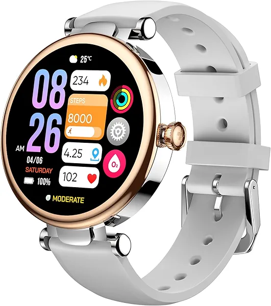 TOZO S8 AMOLED Smart Watch for Women 1.32" HD Color Screen, Bluetooth Calls & Text, Health Tracker Watch with Sleep Monitor Stress Analysis 100+ Sports Modes Waterproof, Leisure Sport Travel Rose Gold