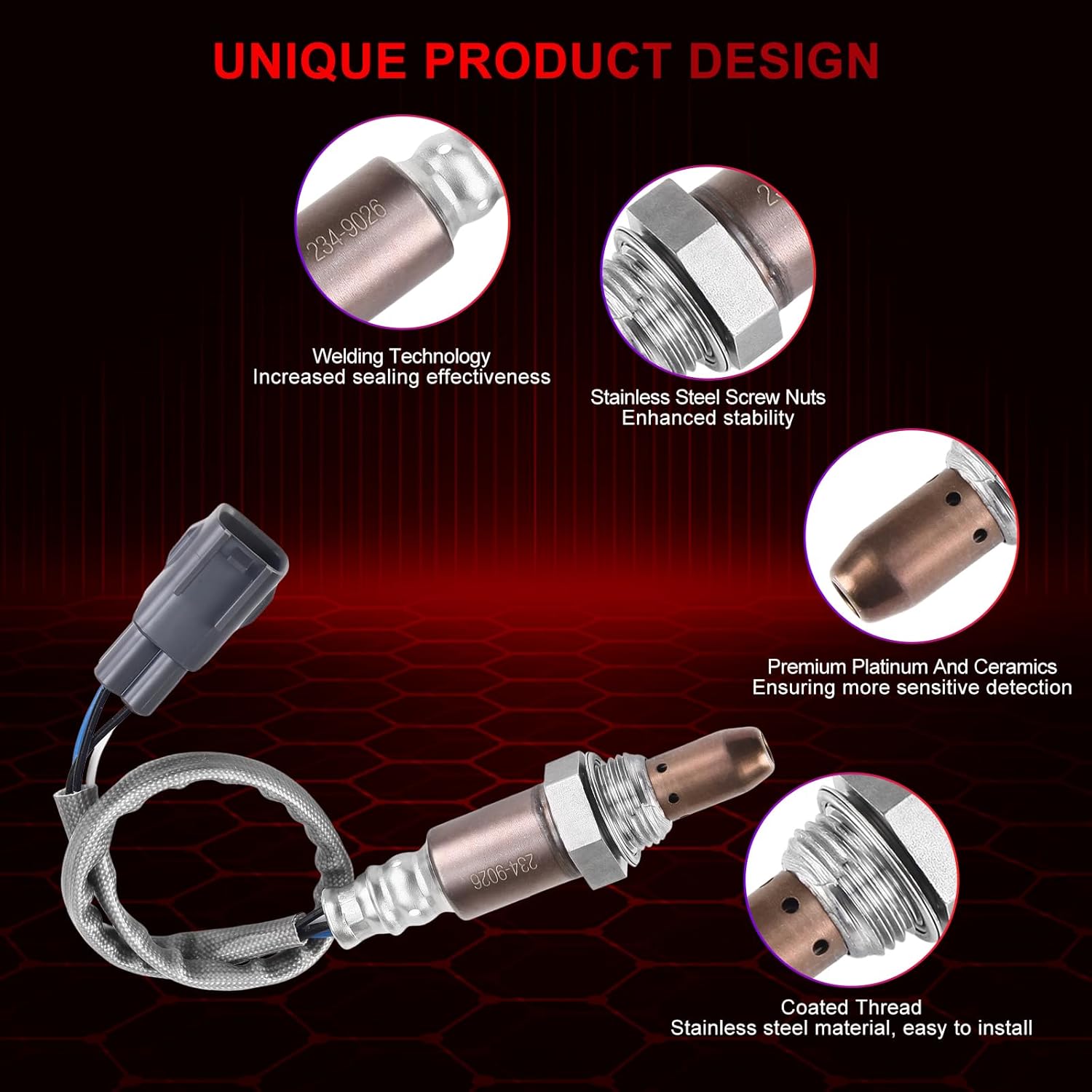 O2 Oxygen Sensor 234-9026 Upstream Compatible with Lexus GX460 LX570 for Toyota 4Runner FJ Cruiser Land Cruiser Tacoma Tundra Sequoia Replace 250-54006 250-54050 89467-35110