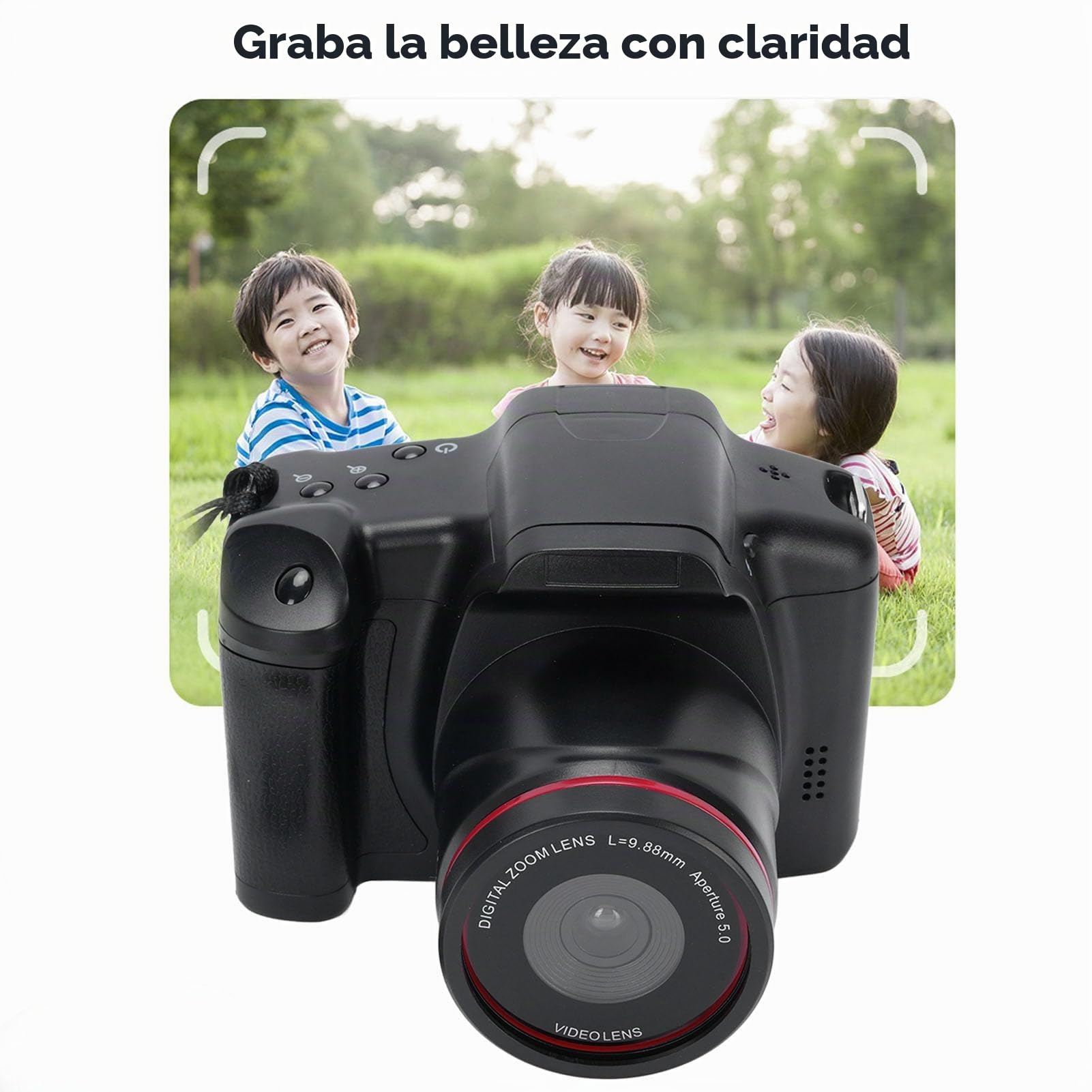 Cámara Digital, Cámaras 4K para Fotografía y Video, Cámara de Vlogging de Pantalla Táctil de 2,4 Pulgadas de 16MP para Youtube con Flash, Capucha de Lente, Cámaras Delanteras y