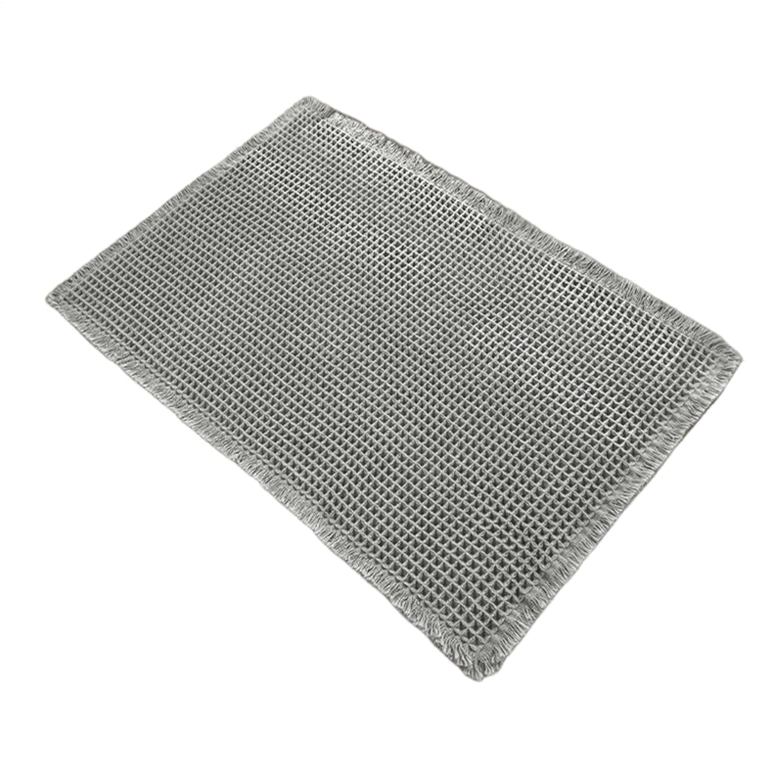 Alfombra de baño de felpa de algodón premium alfombrilla de waffle absorbente de lujo