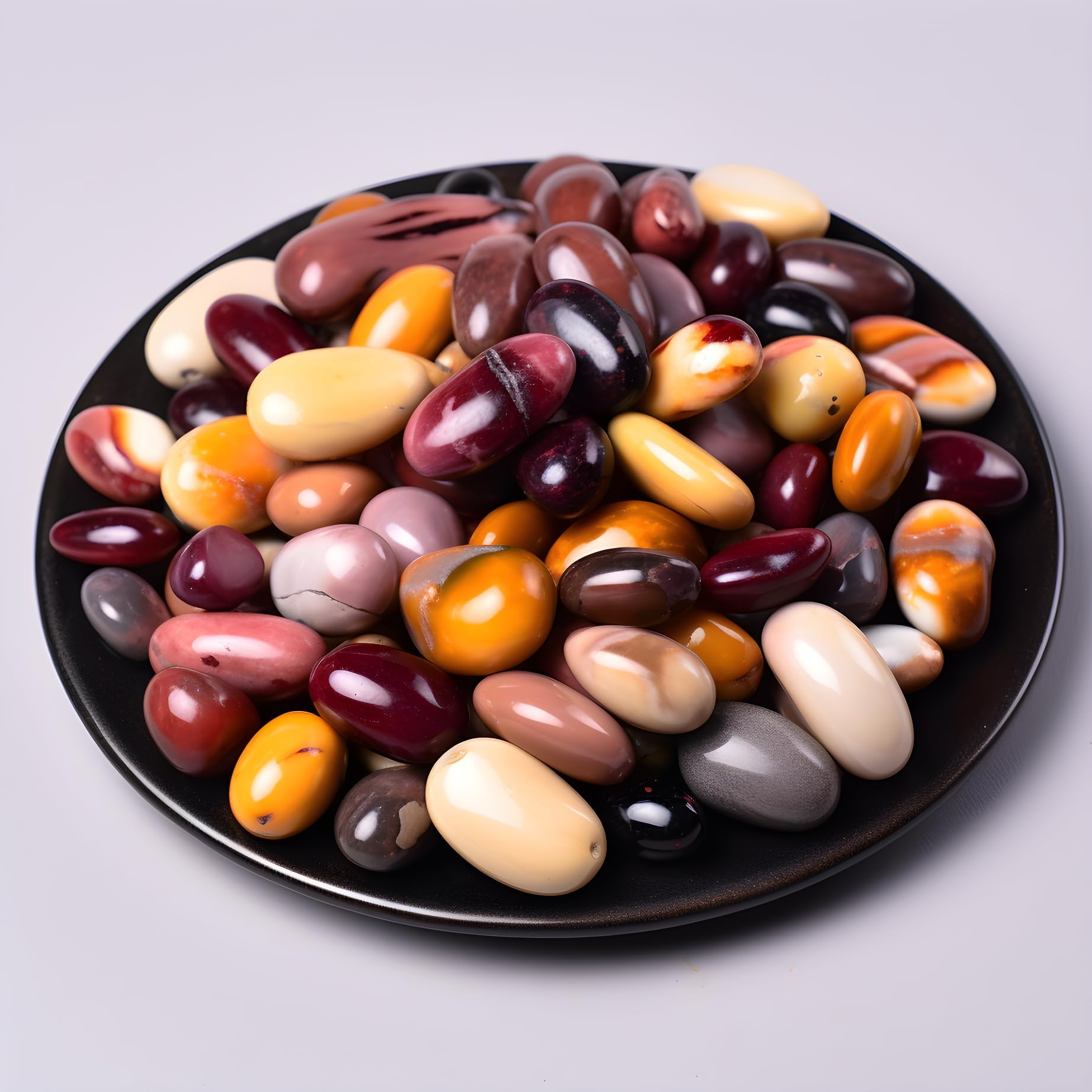 SigMntun Polished Mookaite Jasper Crystals - 72 Pcs, 0.5" 10 oz, Handpicked Tumbled Gemstones Rocks, Pebbles for Reiki, Chakra, Healing Home Decor