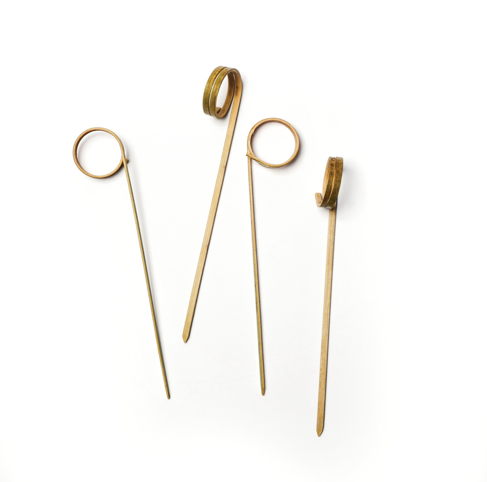 RSVP International Compostable Bamboo Serving & Cocktail Picks Ring Picks, 50-Count, 4.5"