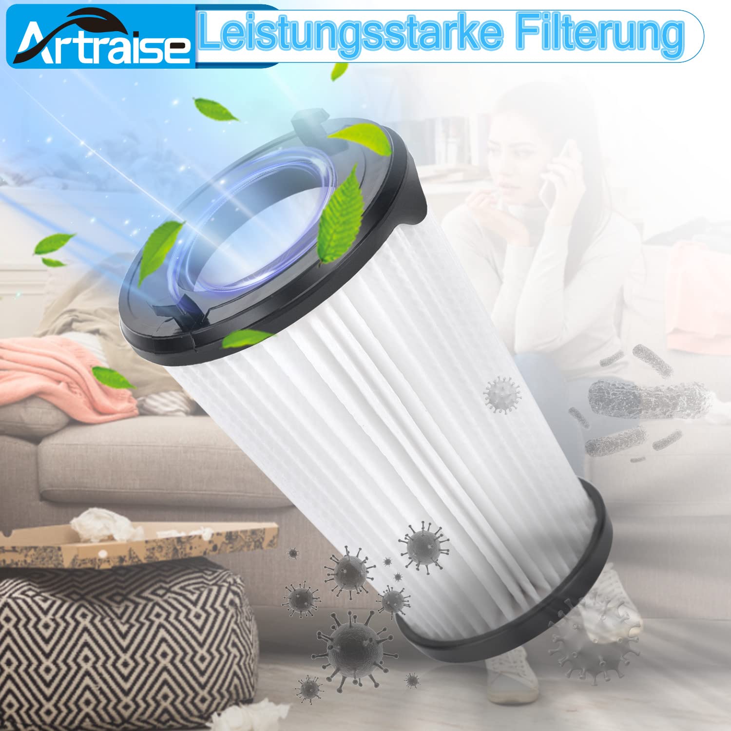 Artraise CX7 Filter für AEG 8 Stück Ersatzfilter Flexibility für AEG CX7-2 | CX7-2-45an CX7-2-s360 CX7-2-45mö & QX8 Animal Ergorapido Artikelnummer AEF150 akkustaubsauger zubehör