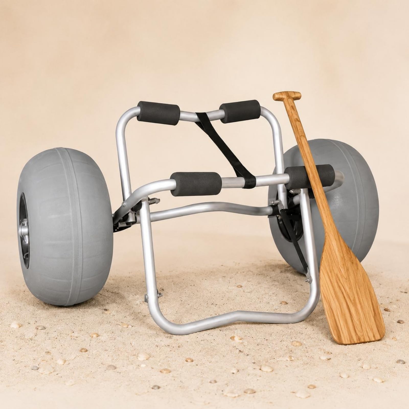 Carrello Kayak con Ruote Facile da Trasportare Carrello Porta Canoa Utilizzo su Sabbia e Ciottoli Attrezzatura Sportiva per Spiaggia, Mare, Molo, Y02011C, S