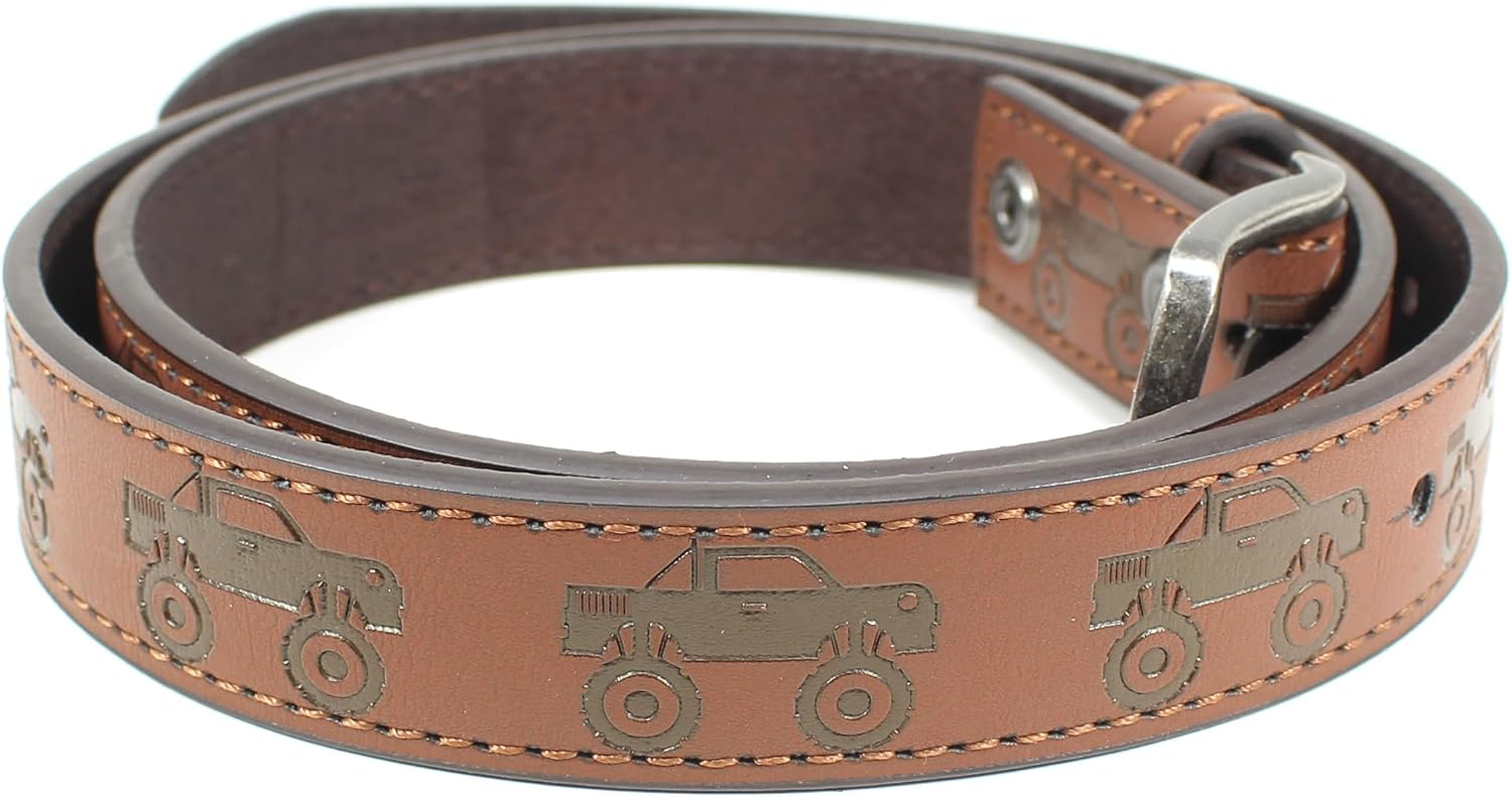BC Belts Kids Leather Belt Strap and Metal Buckle 1" Wide with Snaps