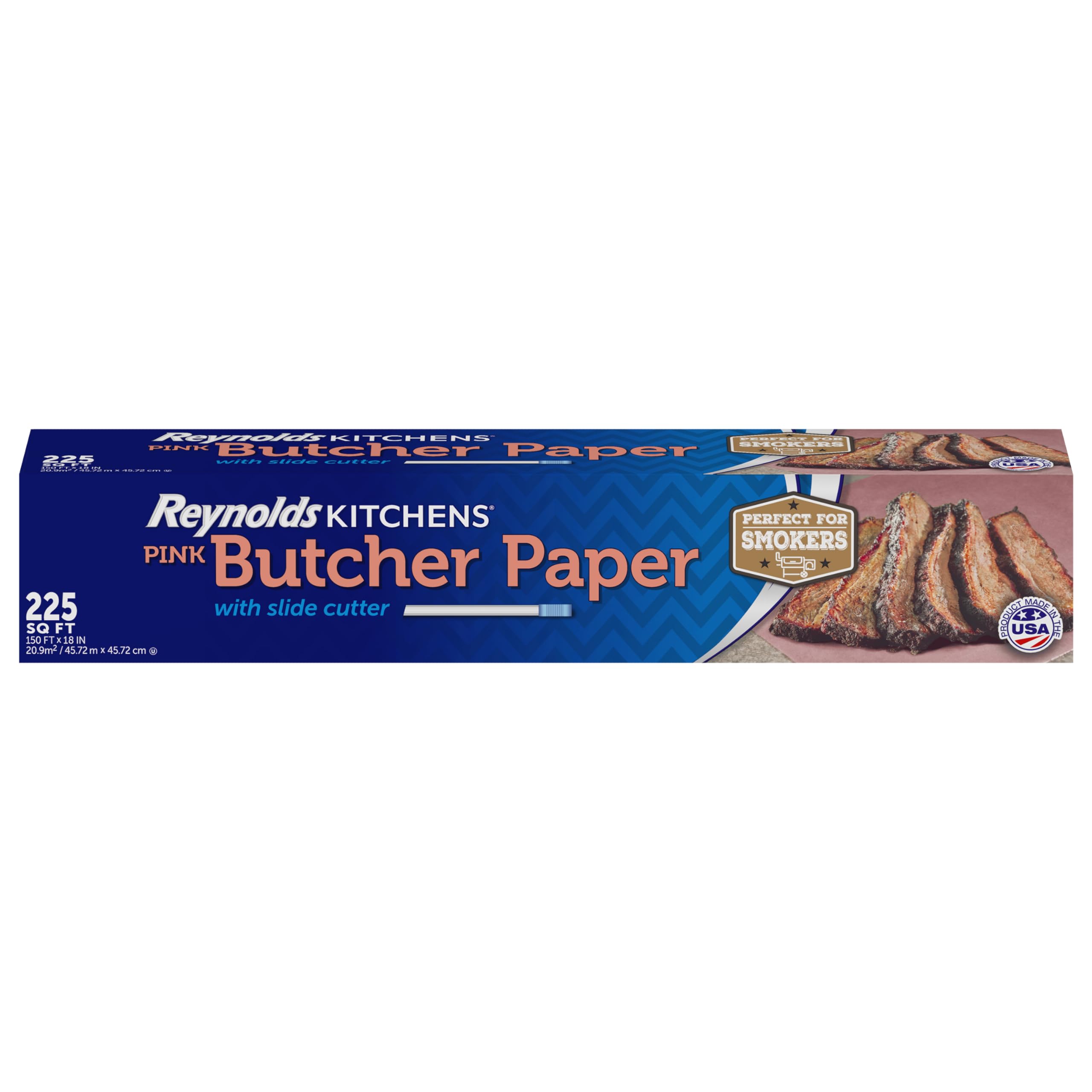 Reynolds Kitchens Butcher Paper for Smoking Meat with Slide Cutter, Pink, 225 Square Feet