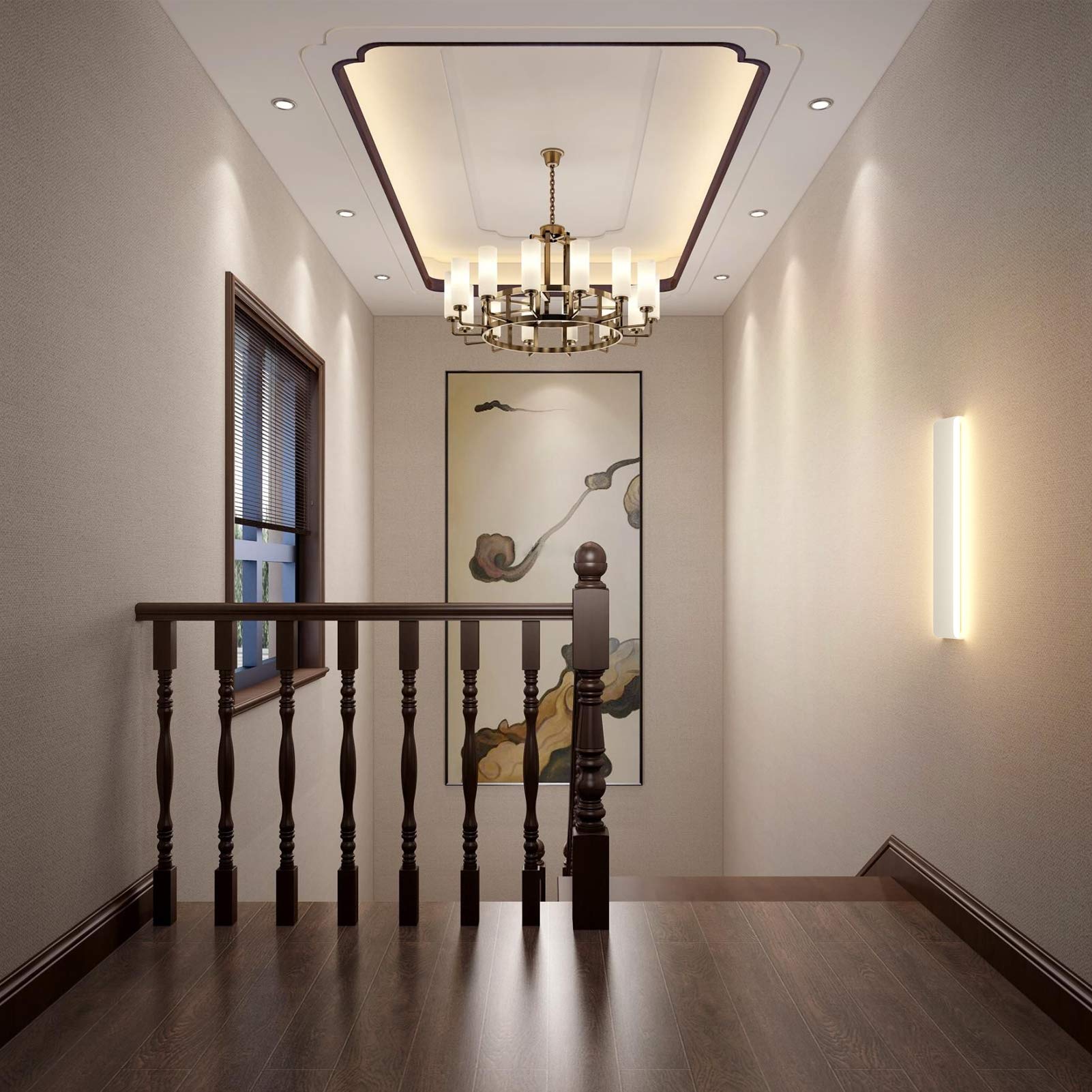 Klighten Aplique Pared Led Interior Regulable con Mando a Distancia, Lámpara de pared Decorativo Mordern, Para Salon, Dormitorio, Baño, 800-2000 Lumen, 3000K-6000K, Blanco, 61cm