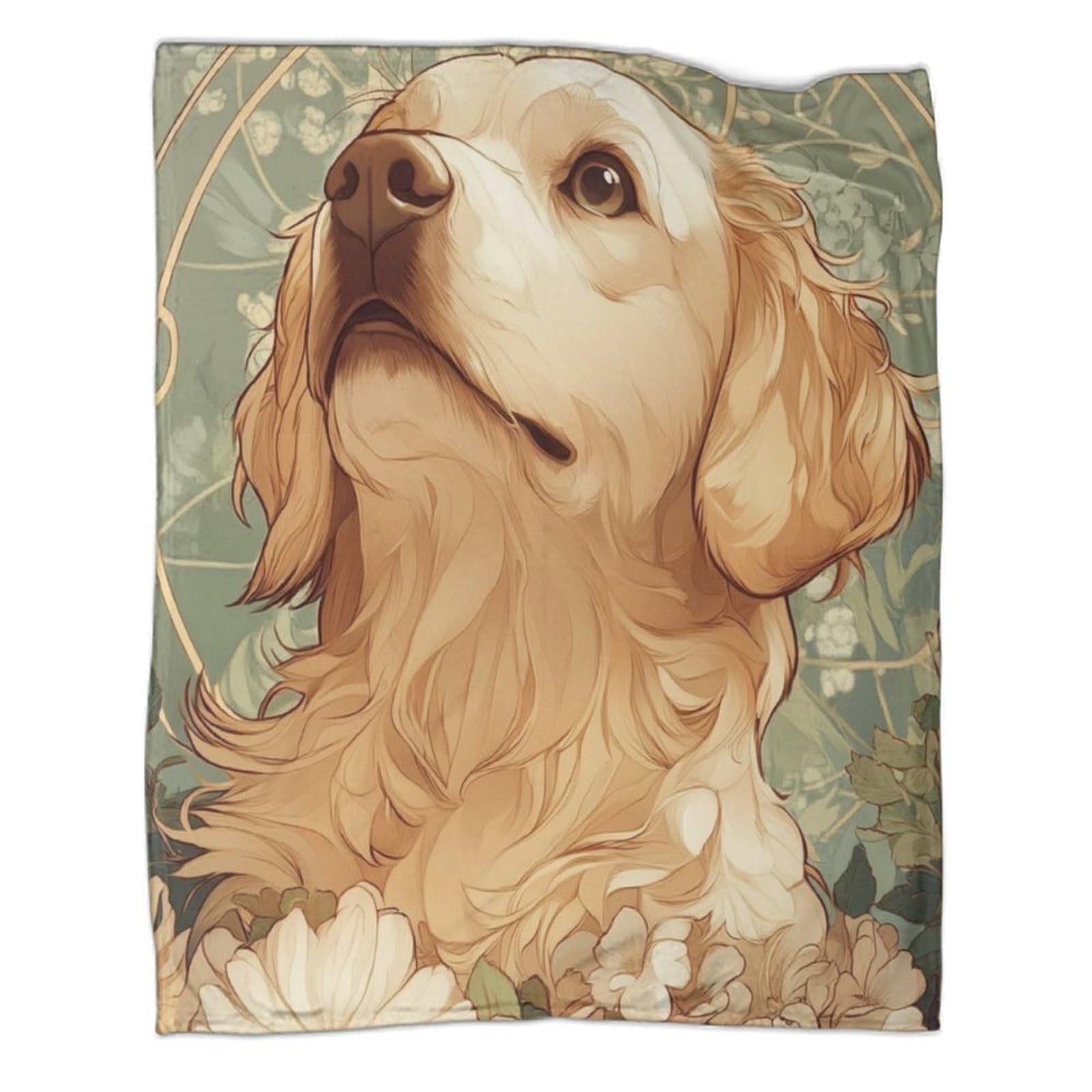 Couverture polaire douce chaude couverture en peluche sherpa Golden Retriever 127 cm