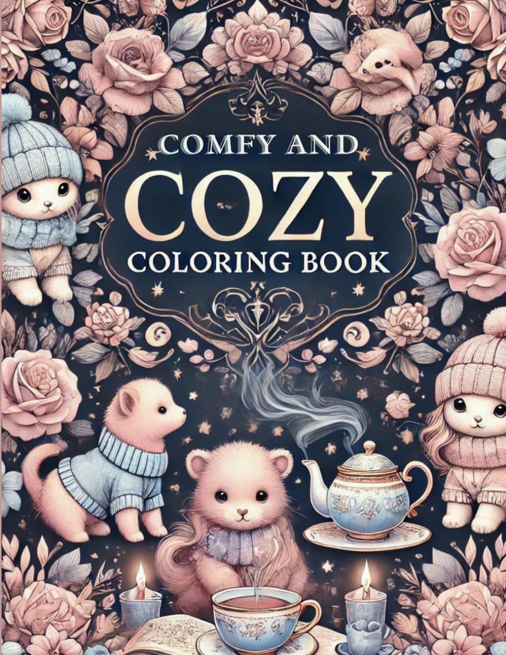 Comfy and Cozy Coloring Book: cozy friends cute and comfy coloring book