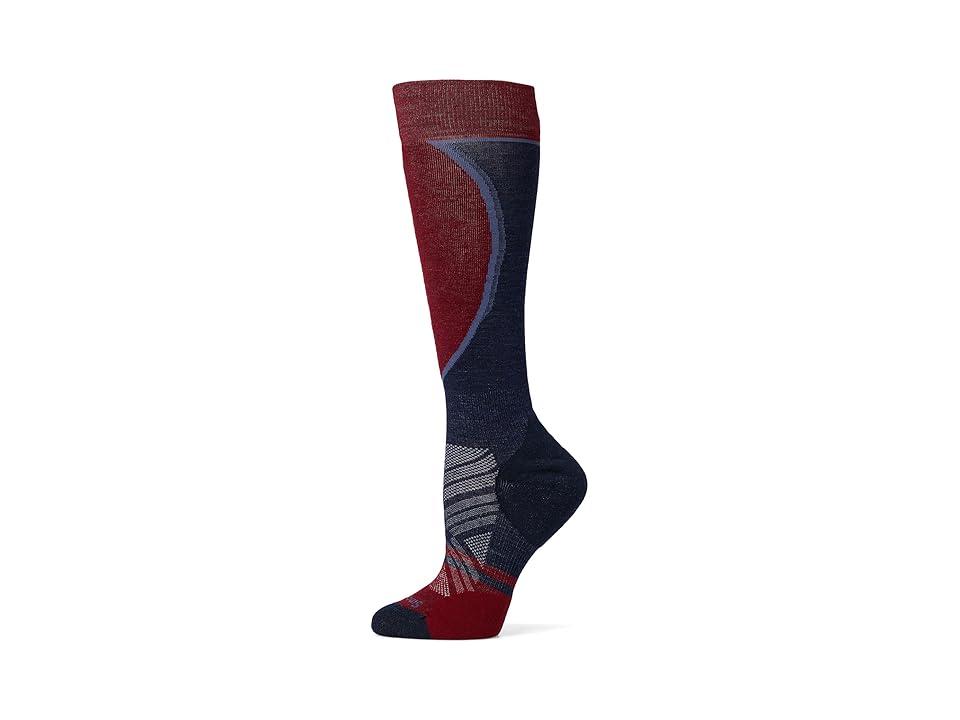 Smartwool Ski Targeted Cushion Over The Calf Socks Women's Crew Cut Socks Shoes Deep Navy: Sm (women's Shoe 4- In Blue