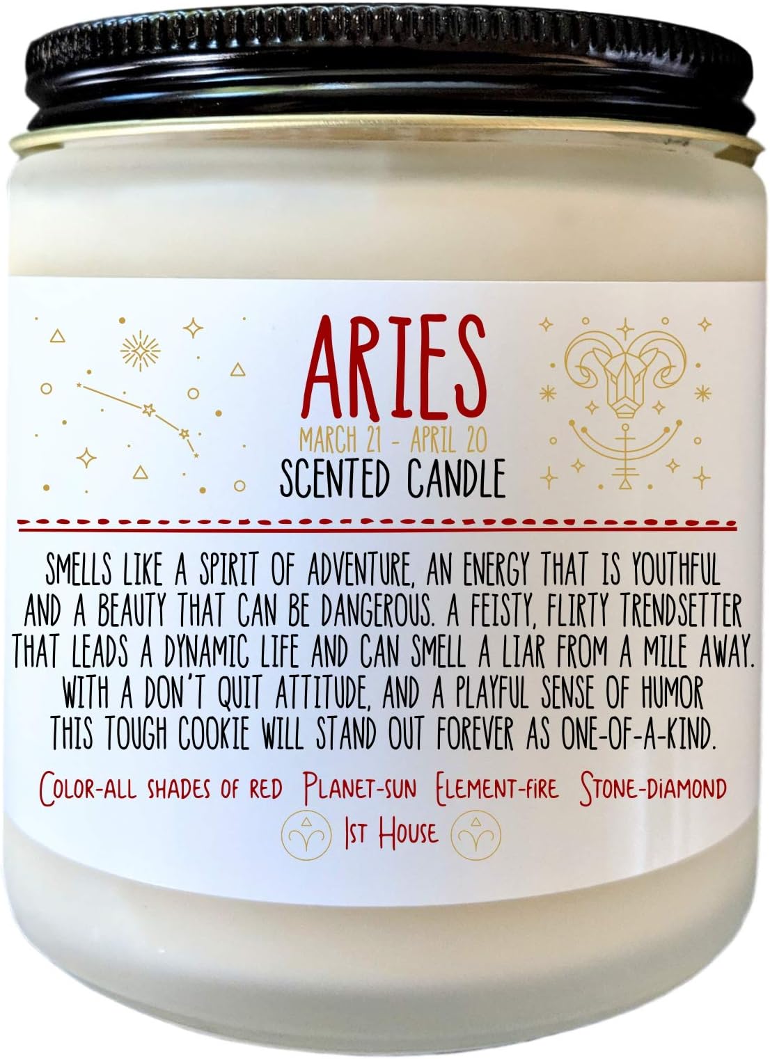 Aries Gift Zodiac Candle Zodiac Gifts Birthday Gift Birthday Candle Birthday Gift for Her Birthday gift for Friend Holiday Gift Under 20